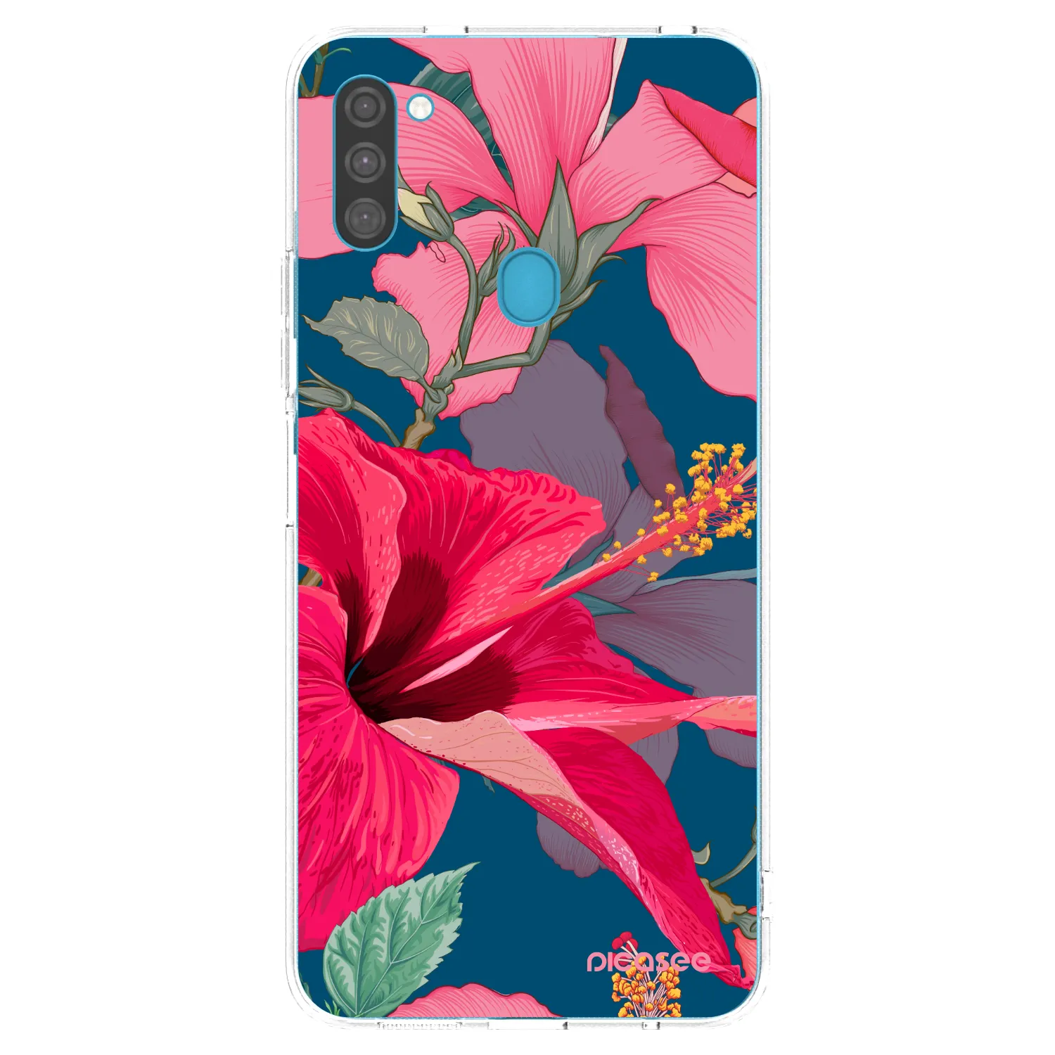 Picasee Samsung Galaxy M11 Hülle - Transparentes Silikon - Hibiscus