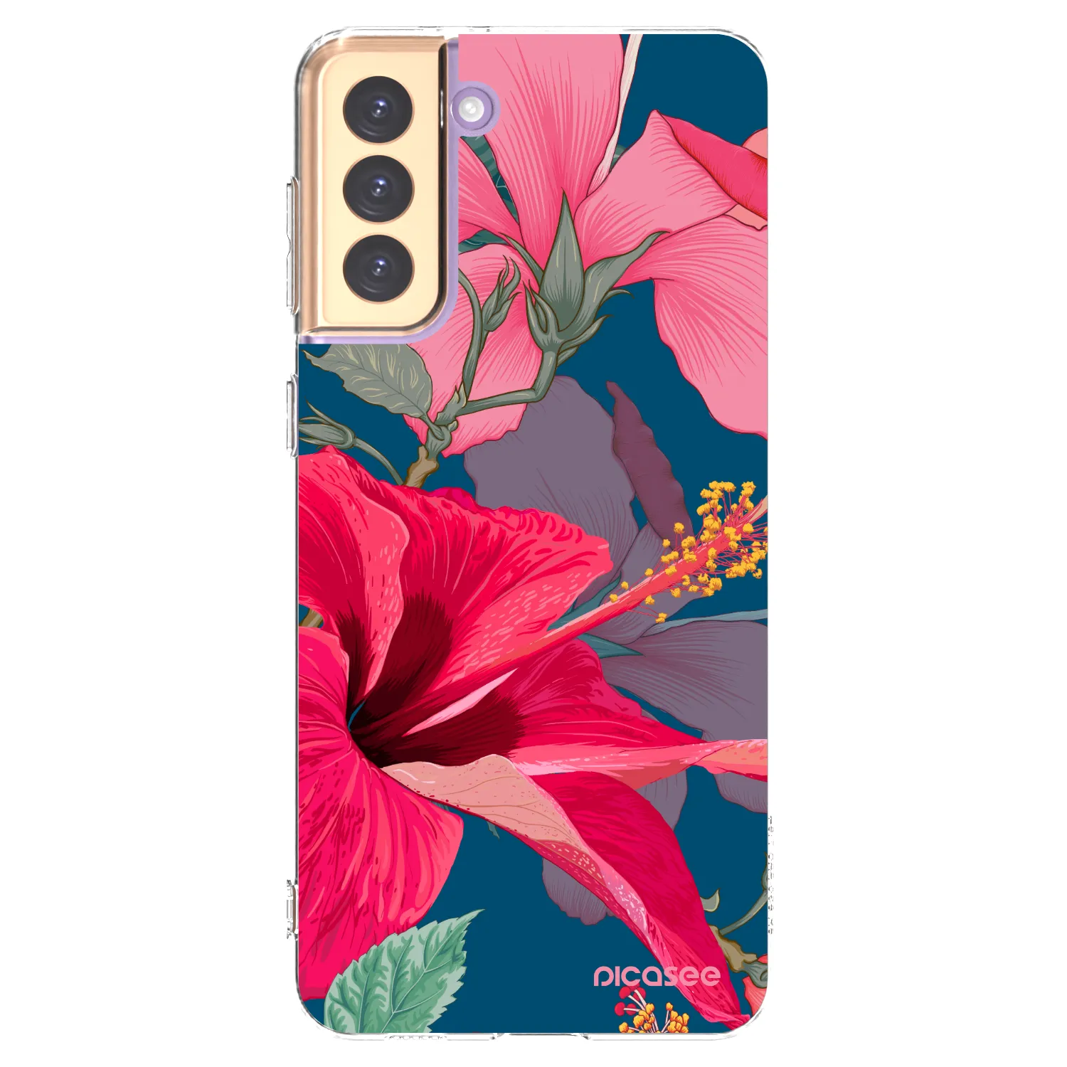 Picasee Samsung Galaxy S21+ 5G G996F Hülle - Transparentes Silikon - Hibiscus