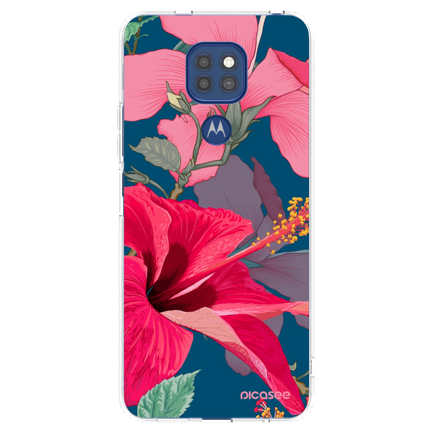 Picasee Motorola Moto G9 Play Hülle - Transparentes Silikon - Hibiscus