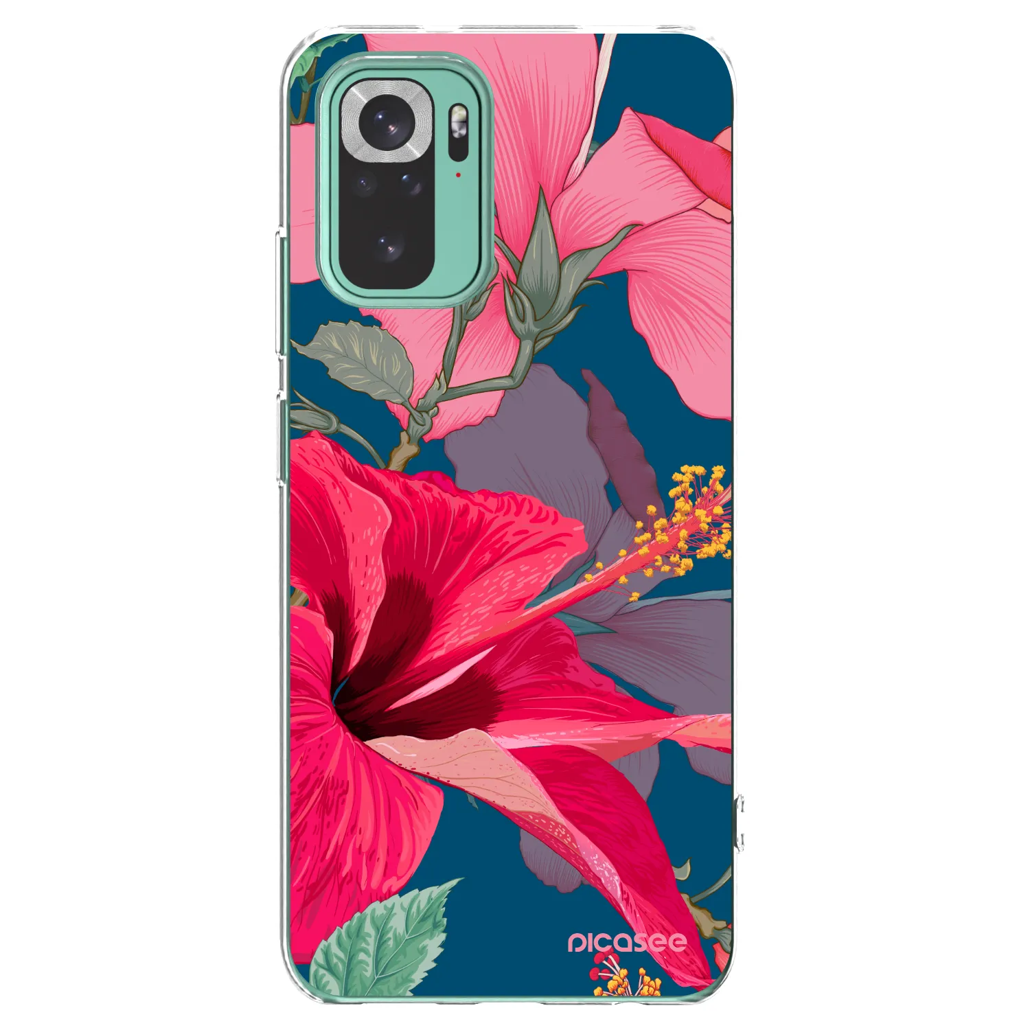 Picasee Xiaomi Redmi Note 10 Pro Hülle - Transparentes Silikon - Hibiscus