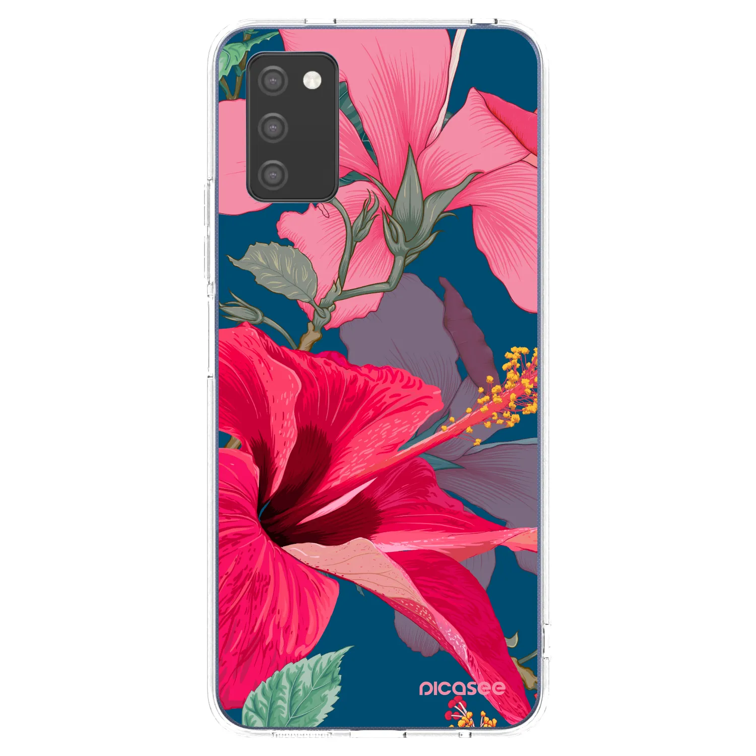 Picasee Samsung Galaxy A03s A037G Hülle - Transparentes Silikon - Hibiscus