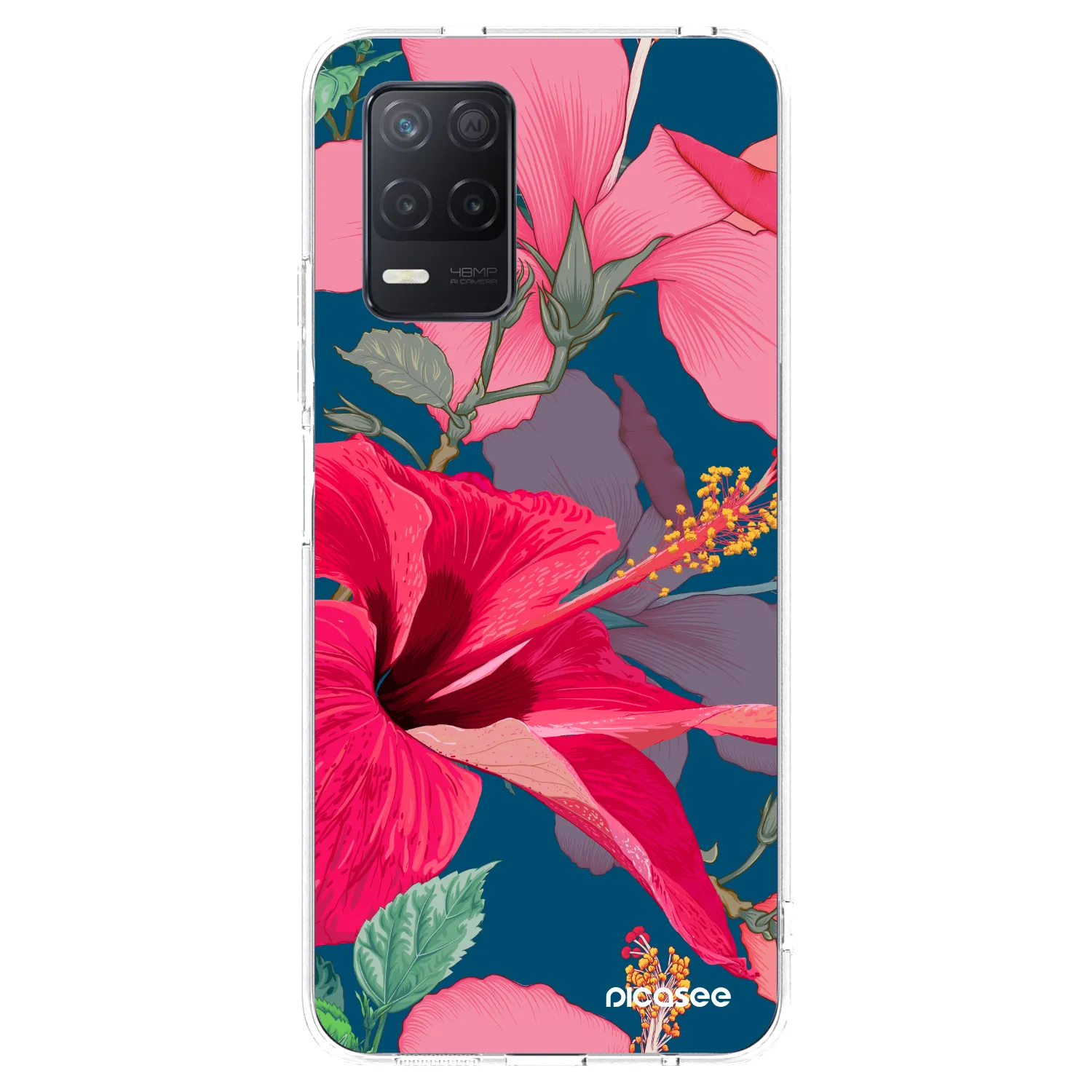 Picasee Realme 8 5G Hülle - Transparentes Silikon - Hibiscus