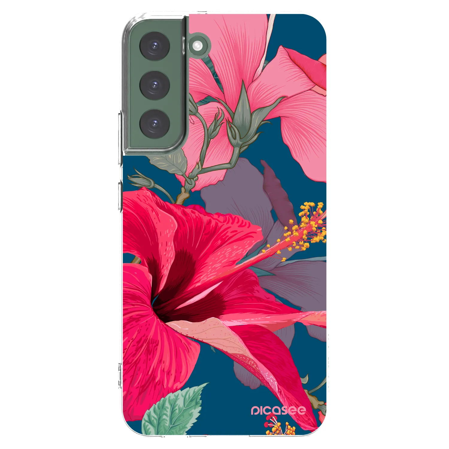 Picasee Samsung Galaxy S22+ 5G Hülle - Transparentes Silikon - Hibiscus