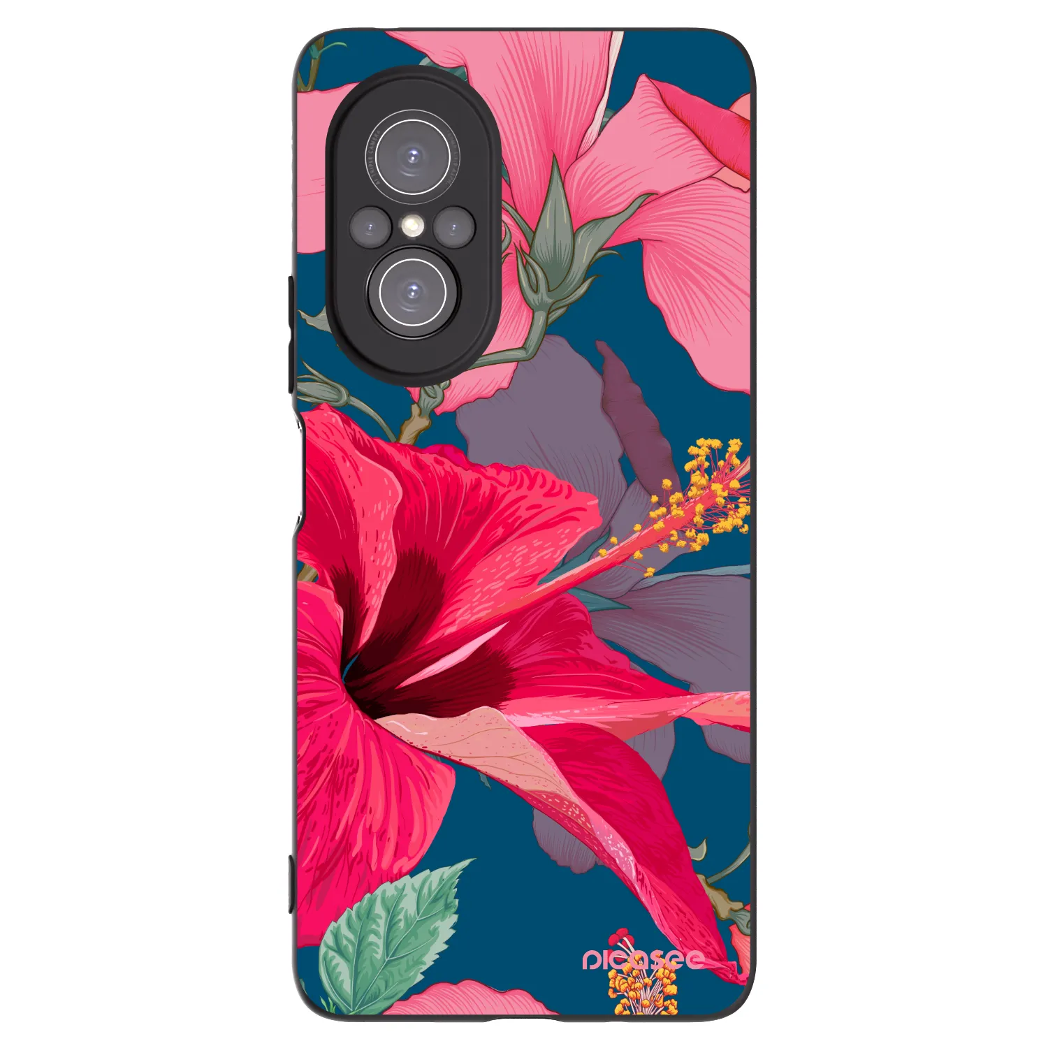 Picasee Huawei Nova 9 SE Hülle - Schwarzes Silikon - Hibiscus