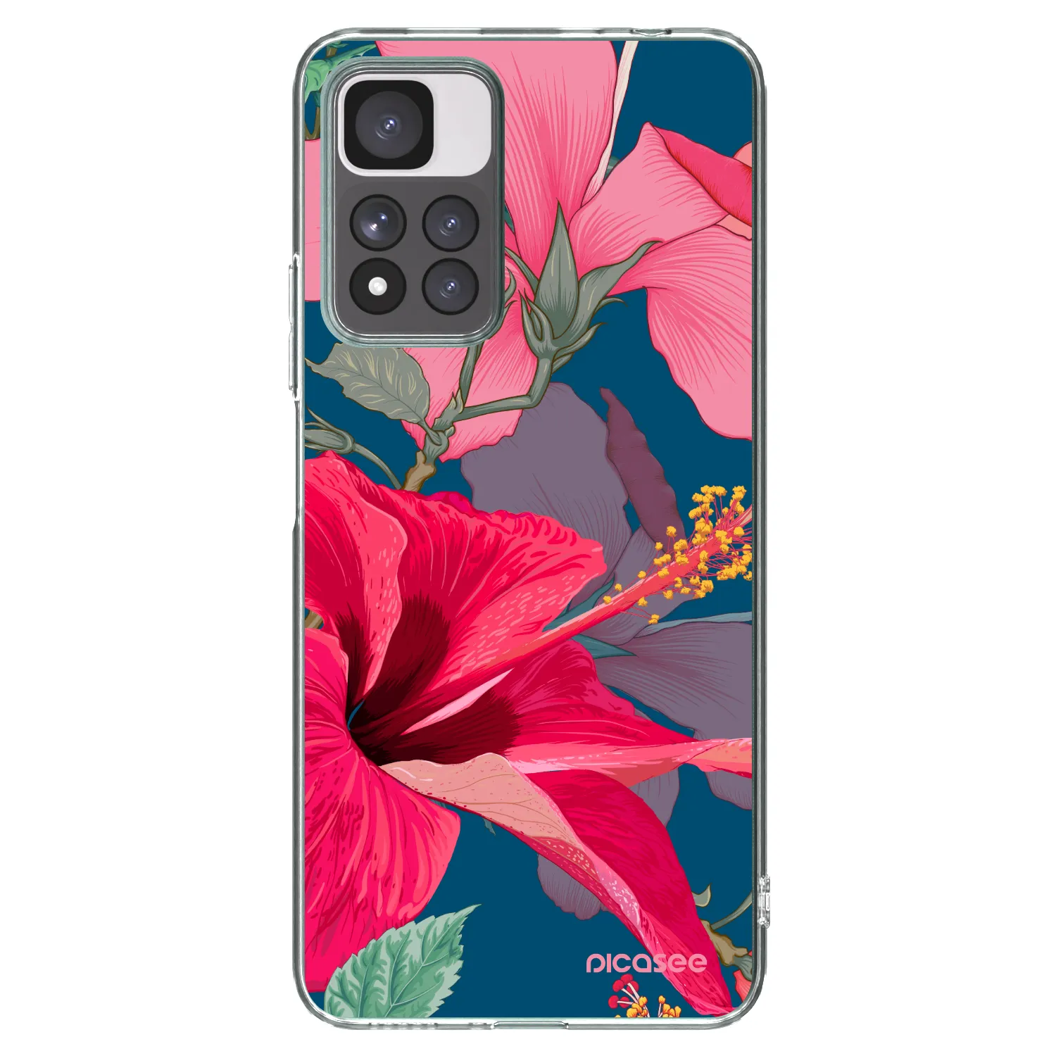 Picasee Xiaomi Redmi Note 11 Pro+ 5G Hülle - Transparentes Silikon - Hibiscus