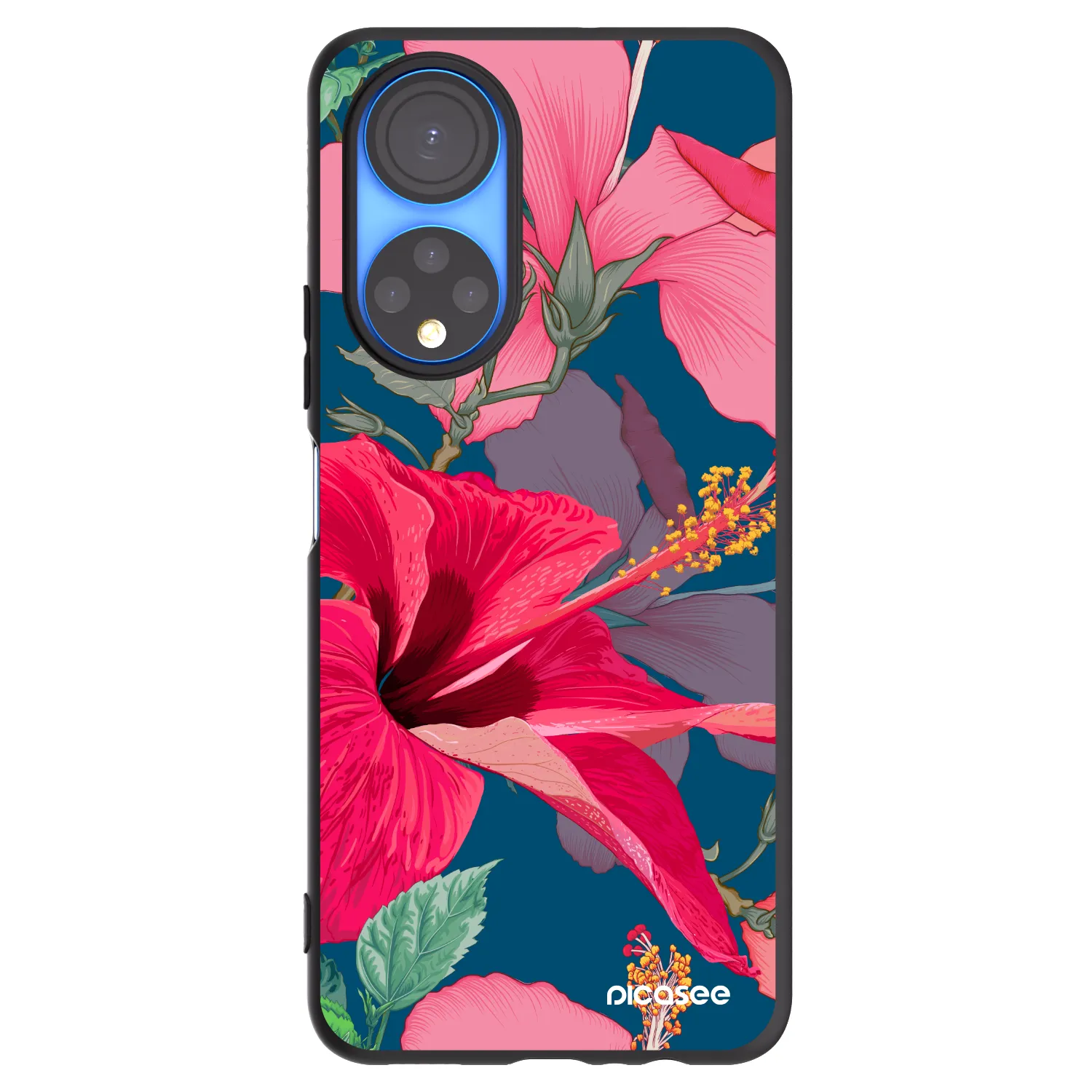 Picasee Honor X7 Hülle - Schwarzes Silikon - Hibiscus