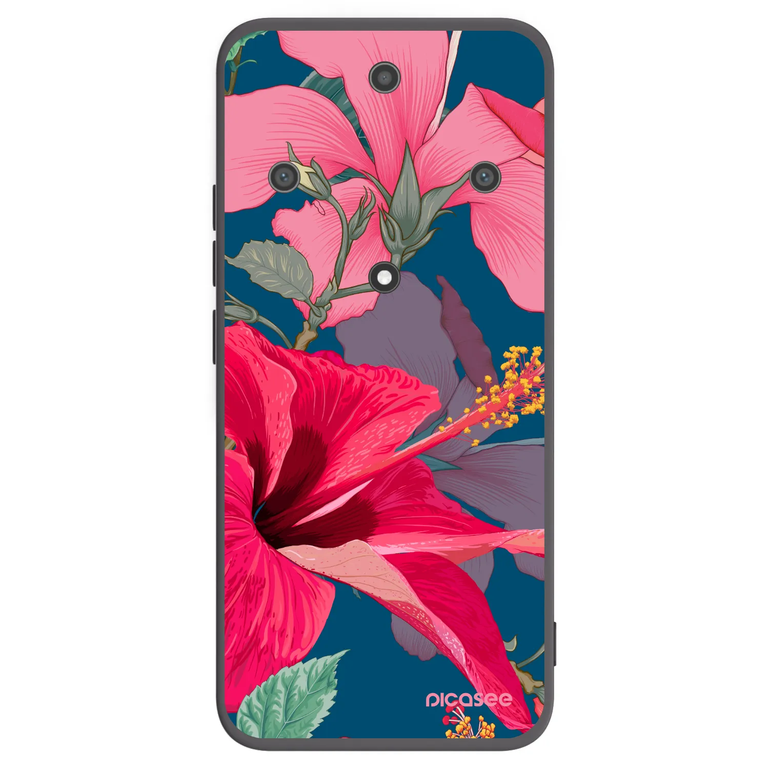 Picasee Honor Magic5 Lite 5G Hülle - Schwarzes Silikon - Hibiscus