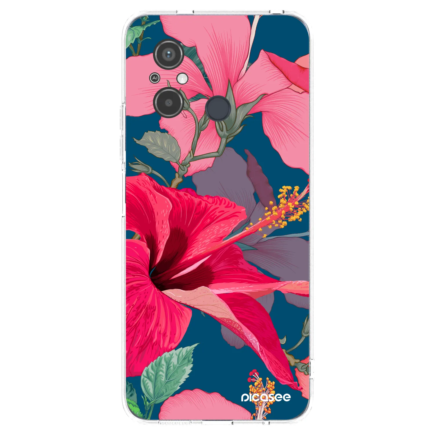 Picasee Xiaomi Redmi 12C Hülle - Transparentes Silikon - Hibiscus
