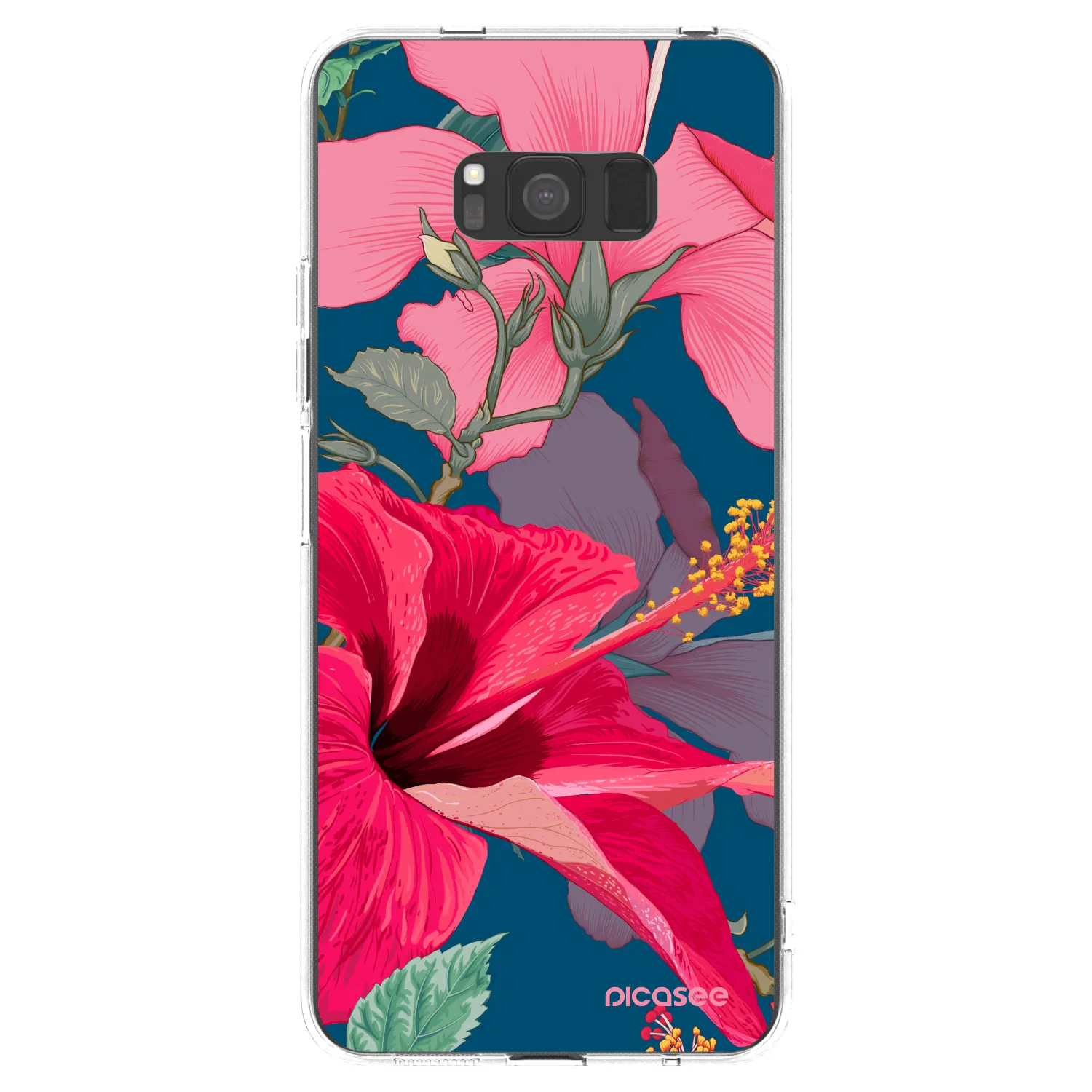 Picasee Samsung Galaxy S8 G950F Hülle - Transparentes Silikon - Hibiscus