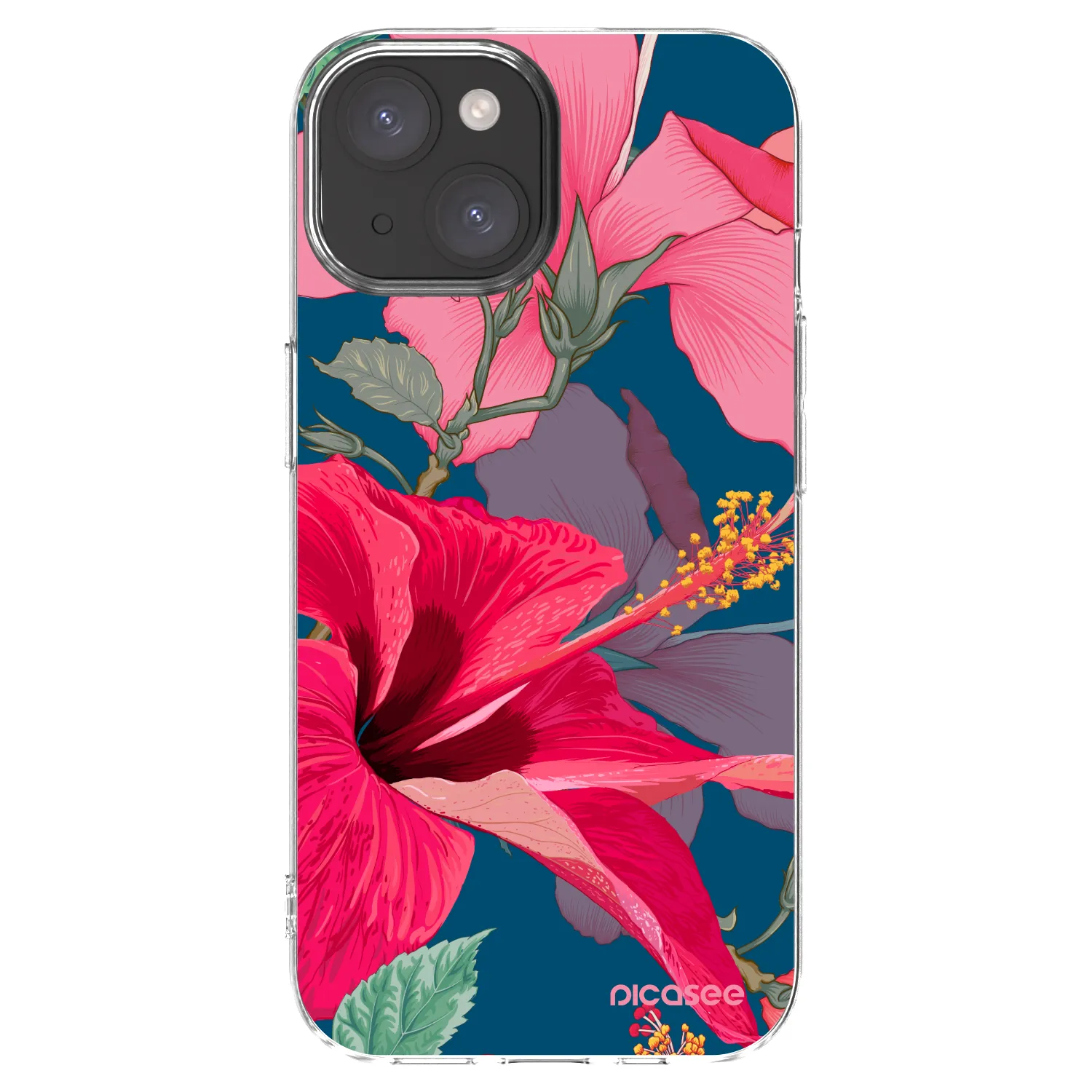 Picasee Apple iPhone 15 Hülle - Transparentes Silikon - Hibiscus