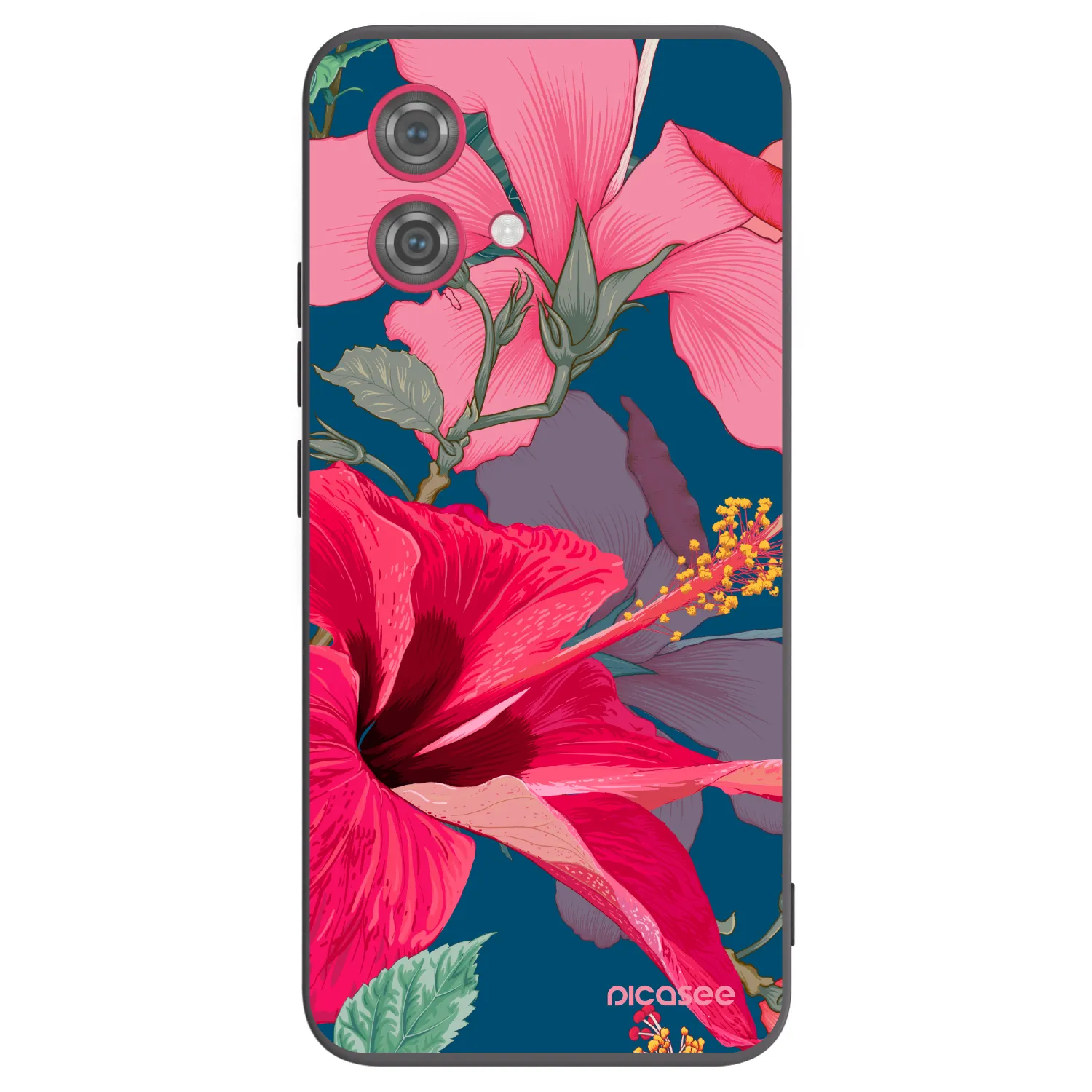 Picasee Motorola Moto G84 5G Hülle - Schwarzes Silikon - Hibiscus