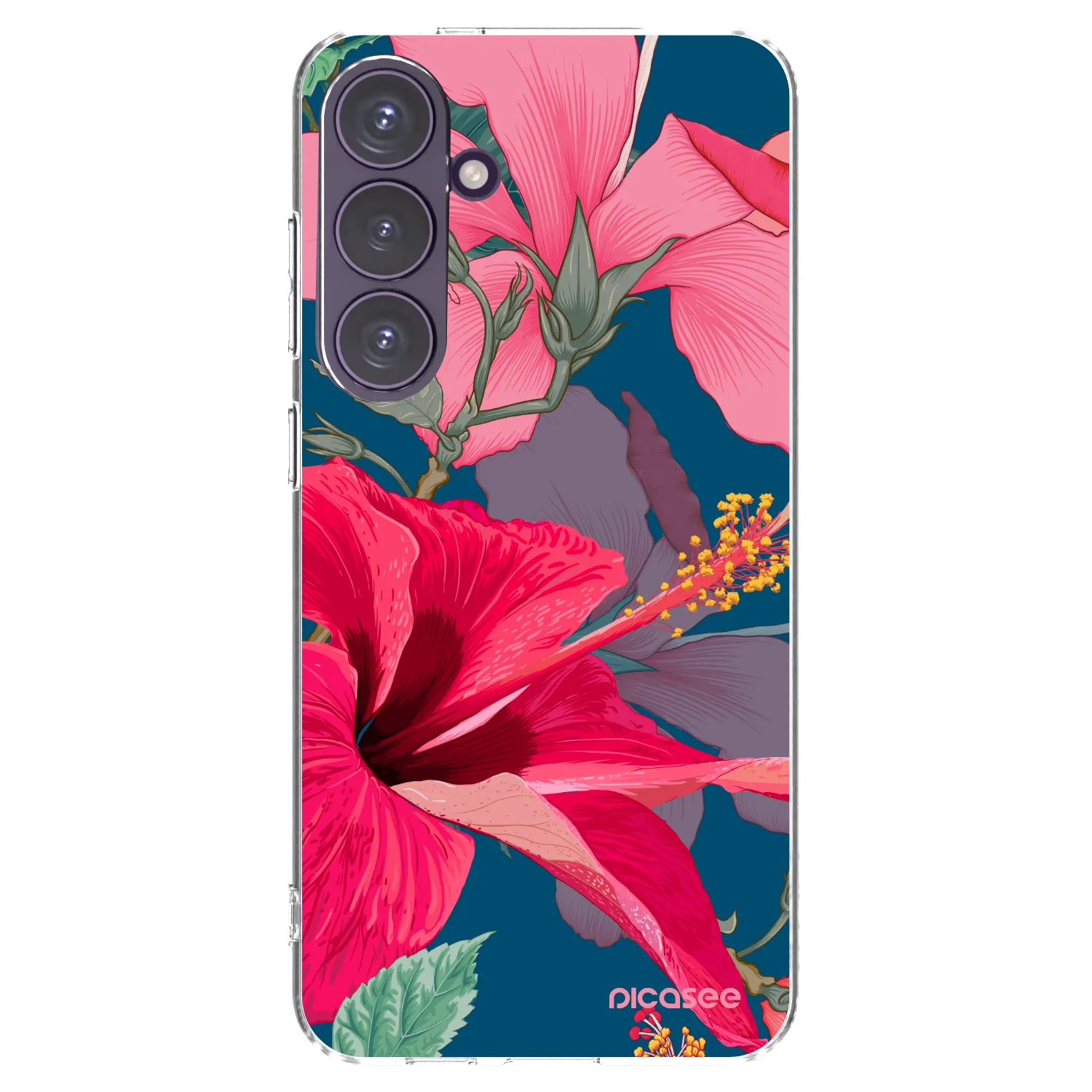 Picasee Samsung Galaxy S24+ S926B 5G Hülle - Transparentes Silikon - Hibiscus