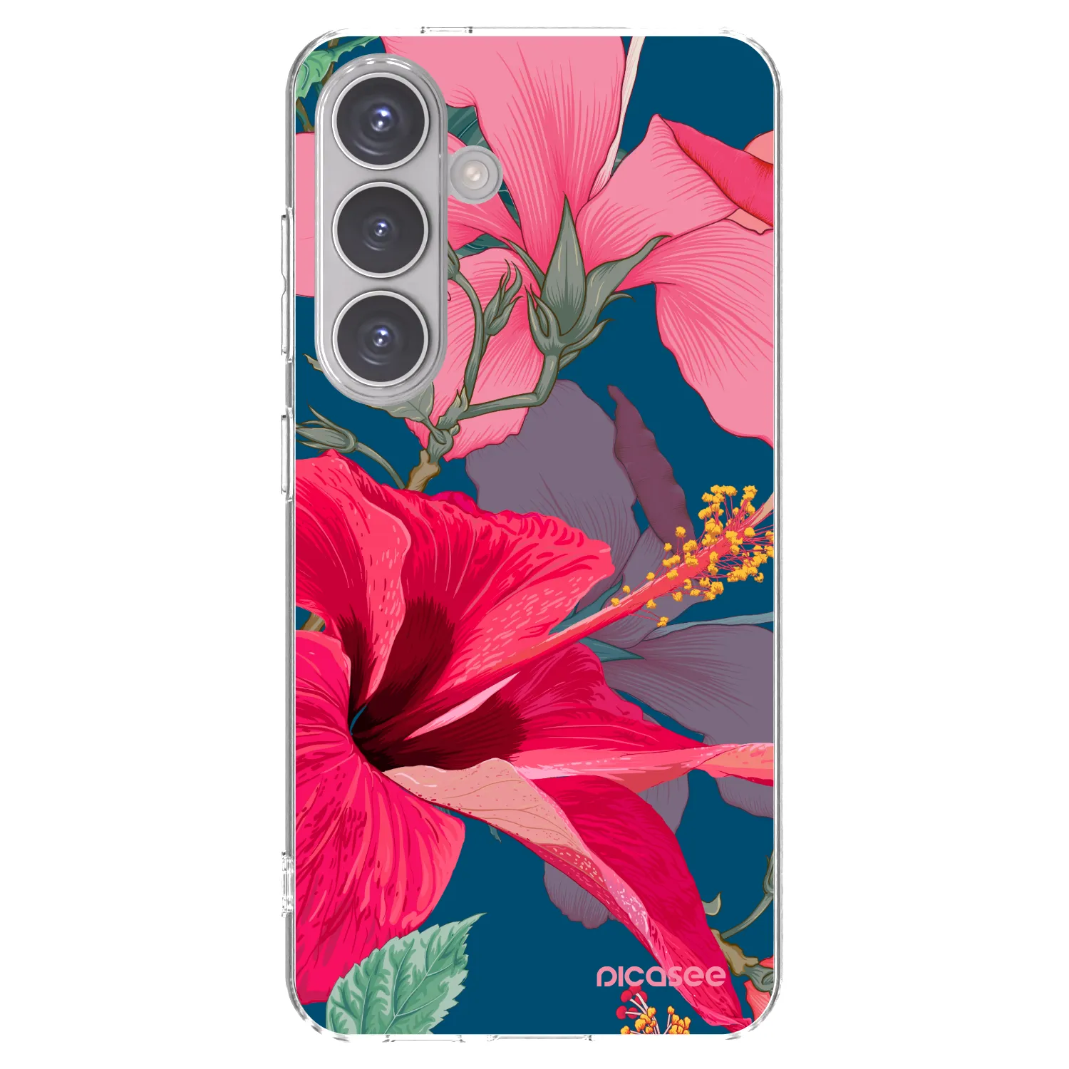 Picasee Samsung Galaxy S24 S921B 5G Hülle - Transparentes Silikon - Hibiscus