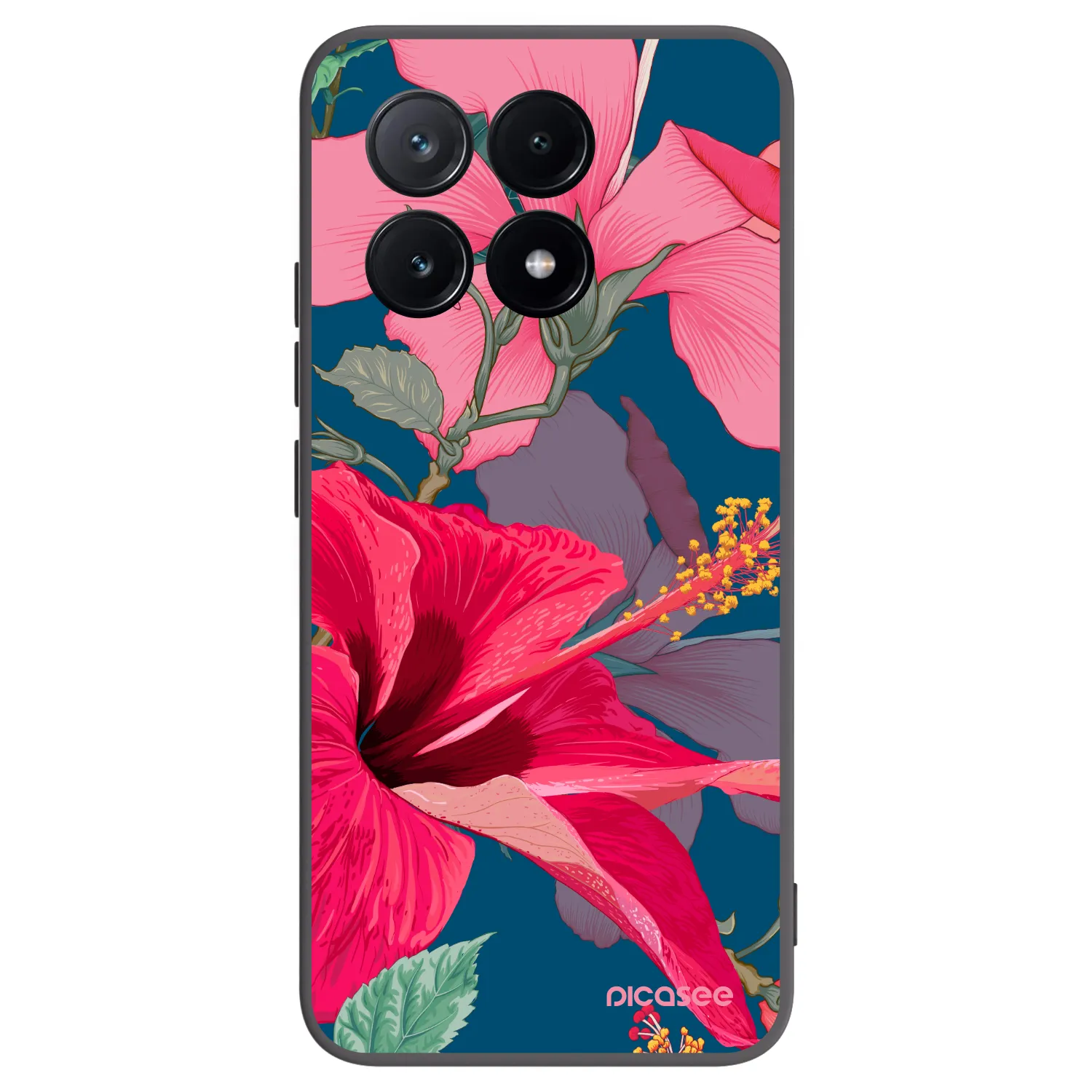 Picasee Xiaomi Poco X6 Pro Hülle - Schwarzes Silikon - Hibiscus