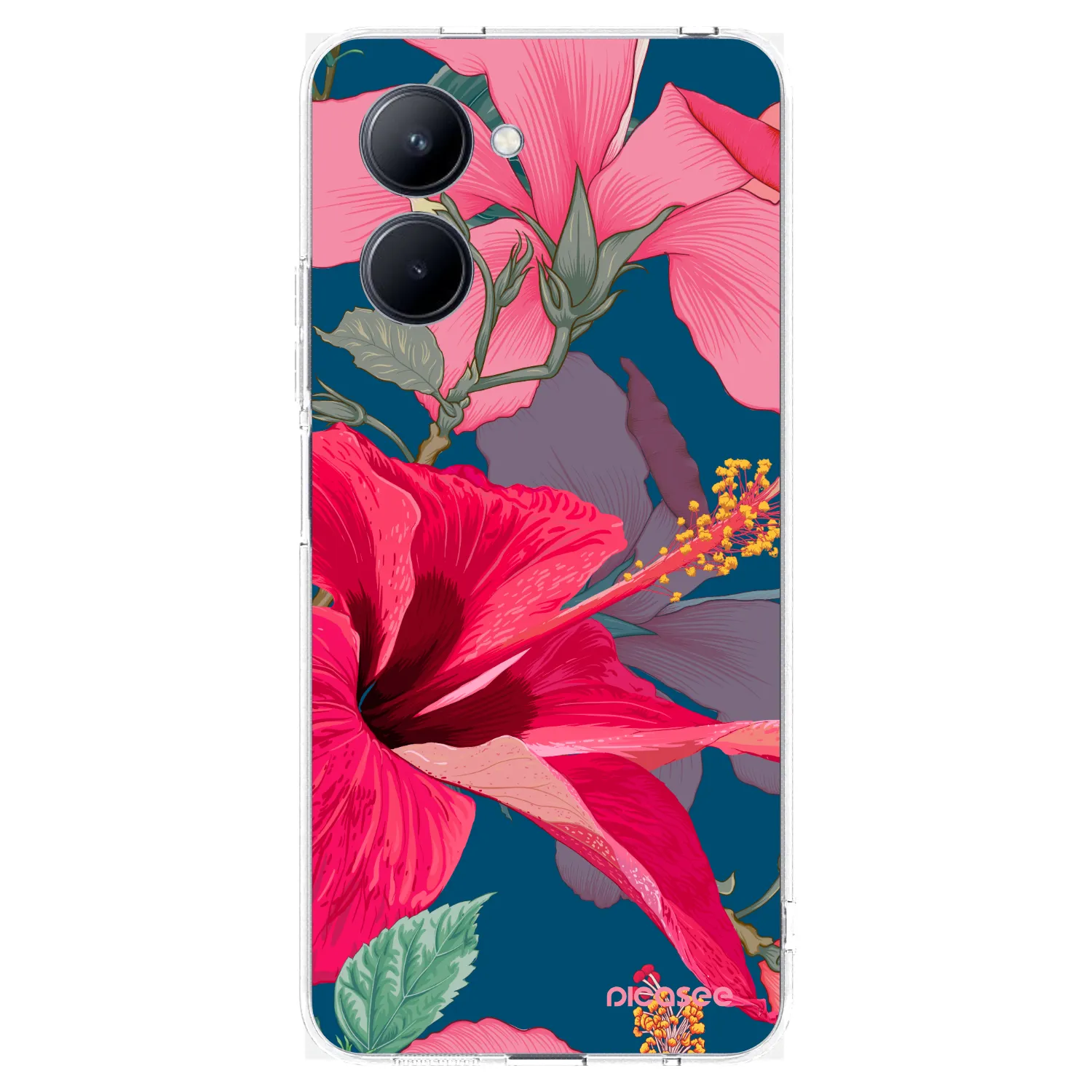 Picasee Realme C33 (2023) Hülle - Transparentes Silikon - Hibiscus