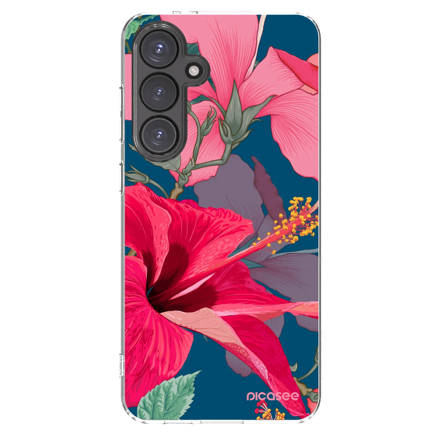Picasee Samsung Galaxy S24 FE S721B Hülle - Transparentes Silikon - Hibiscus