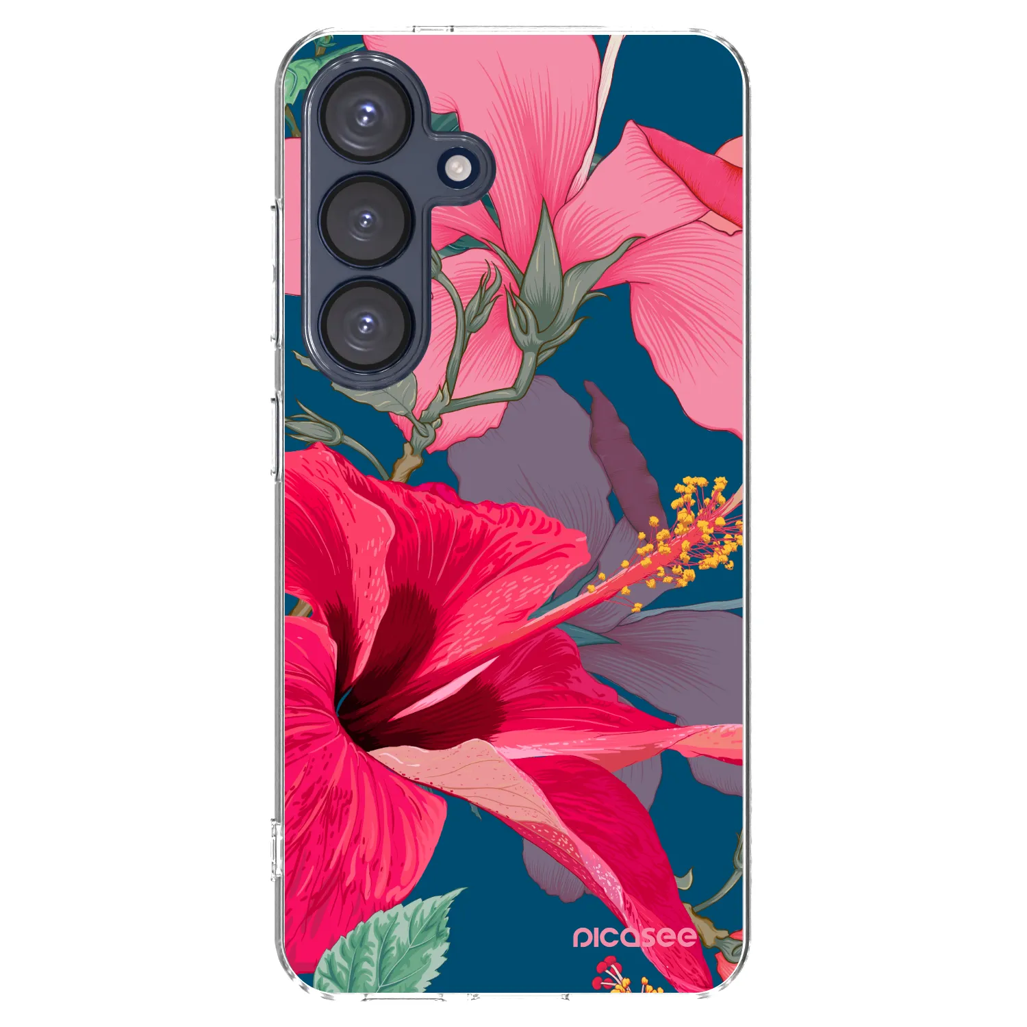 Picasee Samsung Galaxy S25 5G Hülle - Transparentes Silikon - Hibiscus