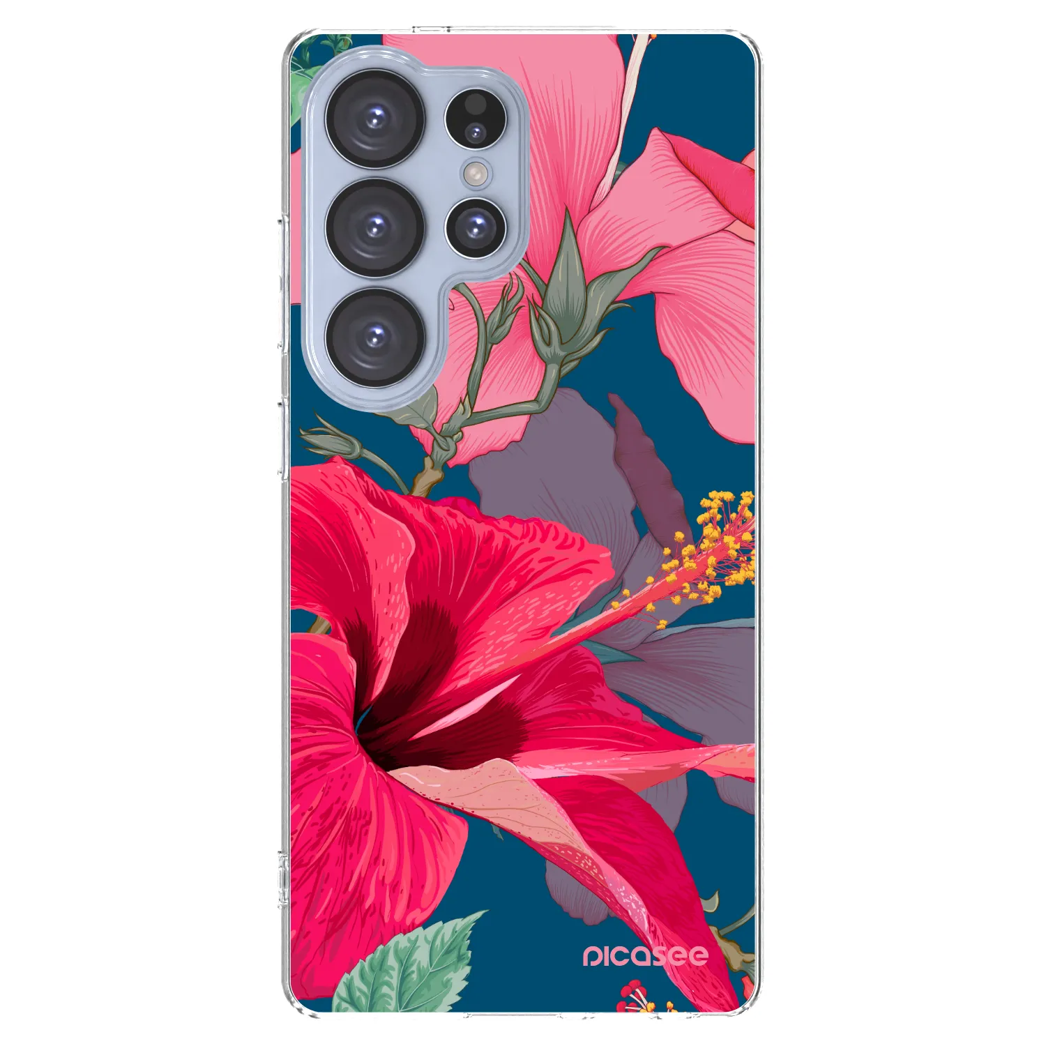 Picasee Samsung Galaxy S25 Ultra 5G Hülle - Transparentes Silikon - Hibiscus