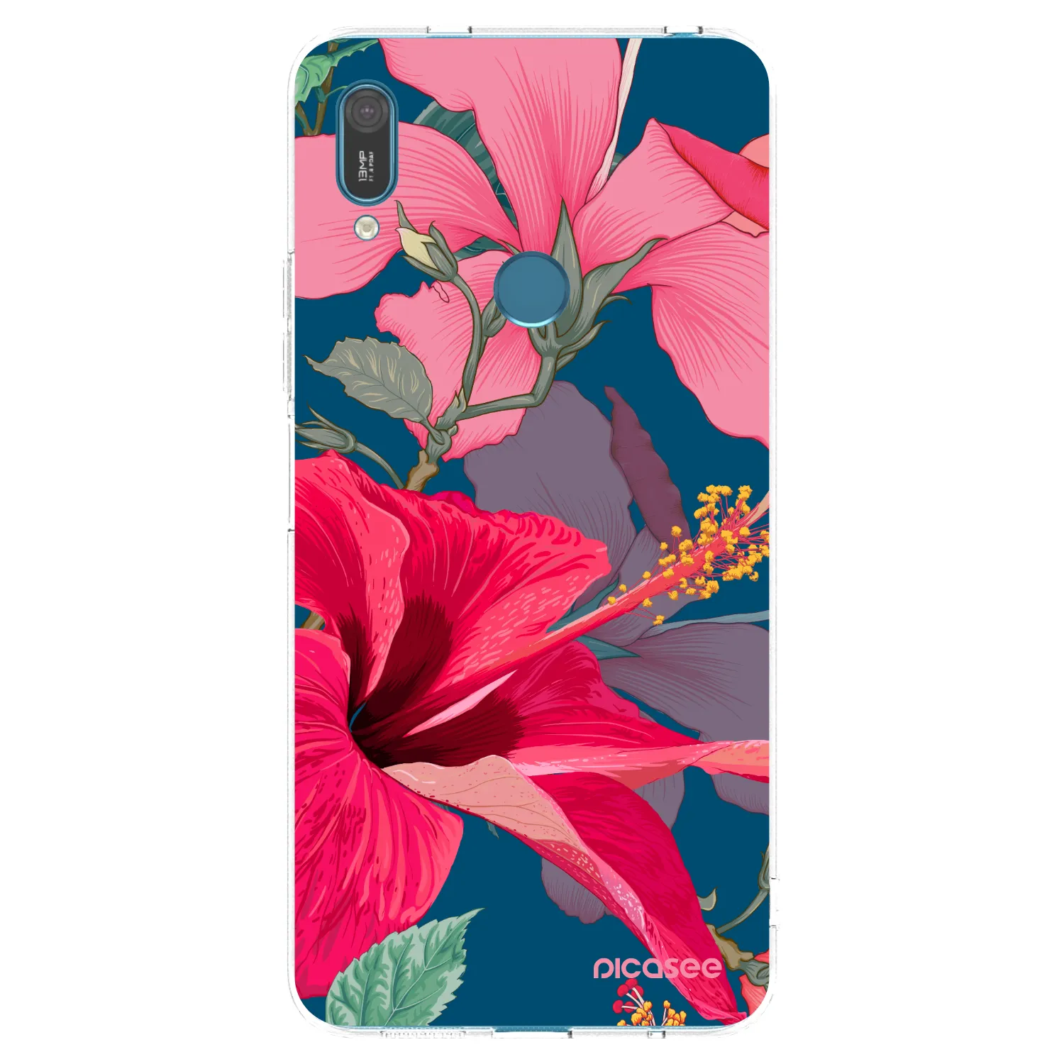 Picasee Huawei Y7 2019 Hülle - Transparentes Silikon - Hibiscus
