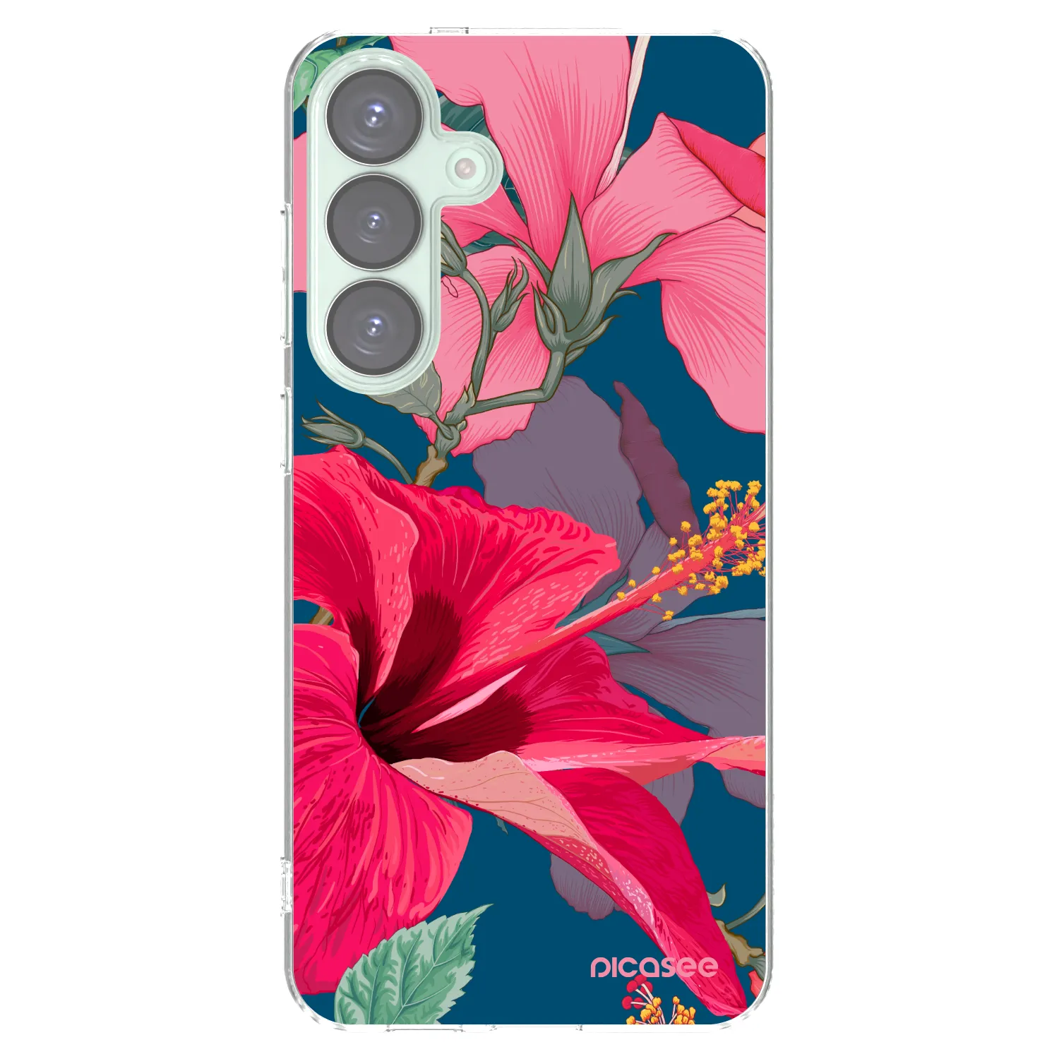 Picasee Samsung Galaxy S25+ 5G Hülle - Transparentes Silikon - Hibiscus