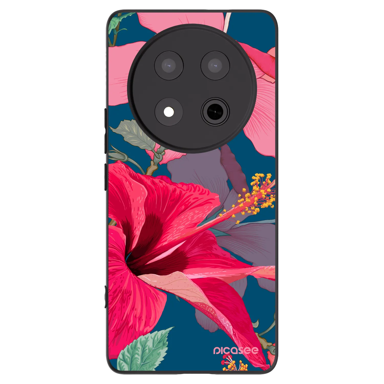 Picasee Honor Magic7 Lite 5G Hülle - Schwarzes Silikon - Hibiscus