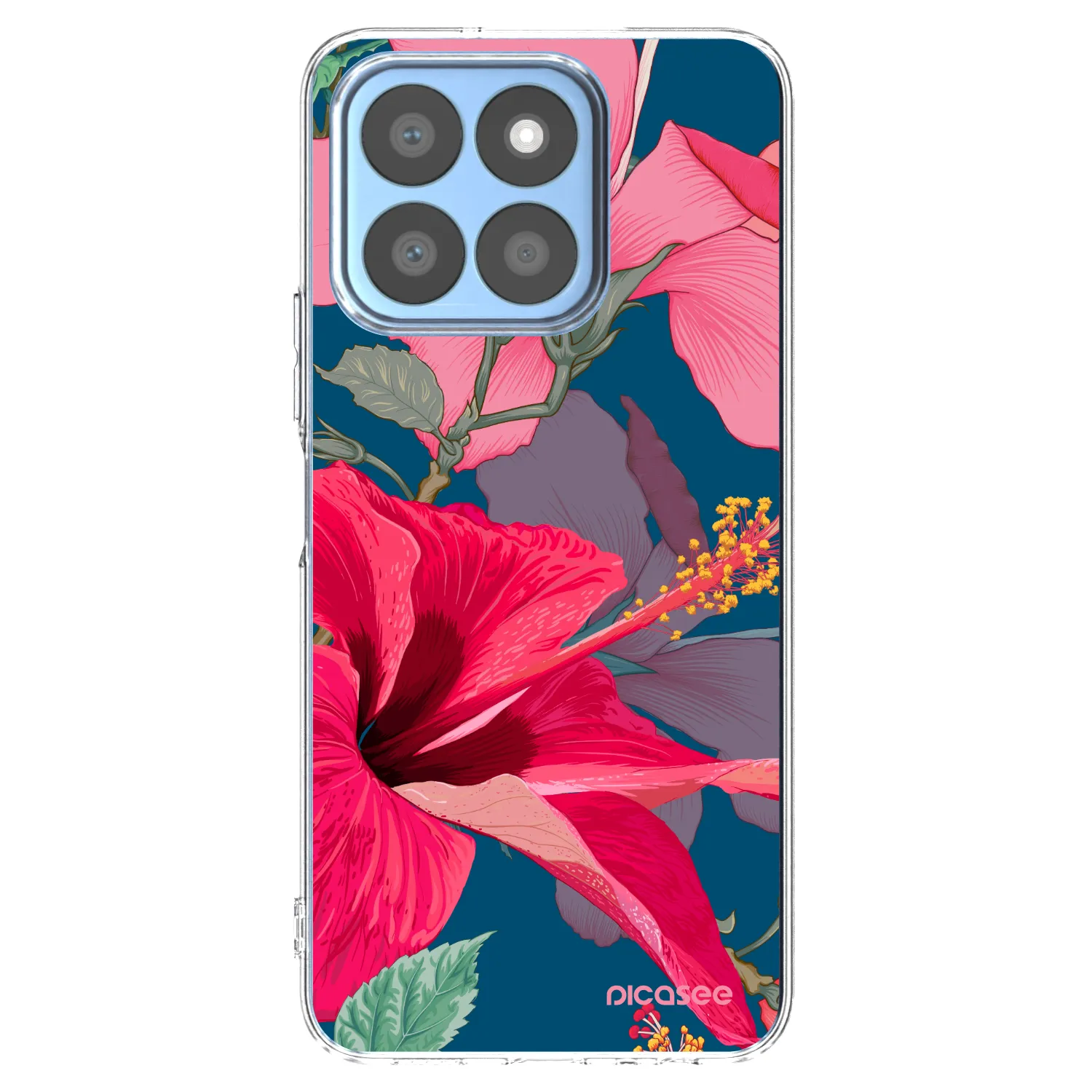 Picasee Honor X8c Hülle - Transparentes Silikon - Hibiscus