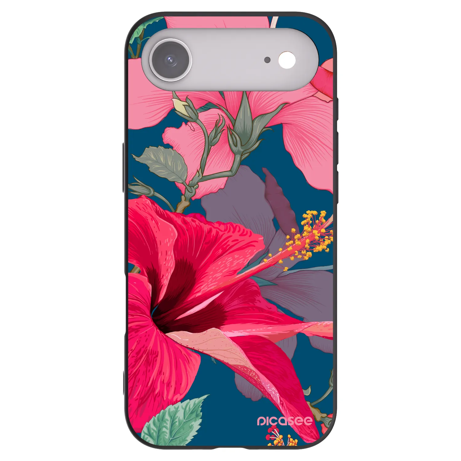 Picasee Apple iPhone Air Hülle - Schwarzes Silikon - Hibiscus