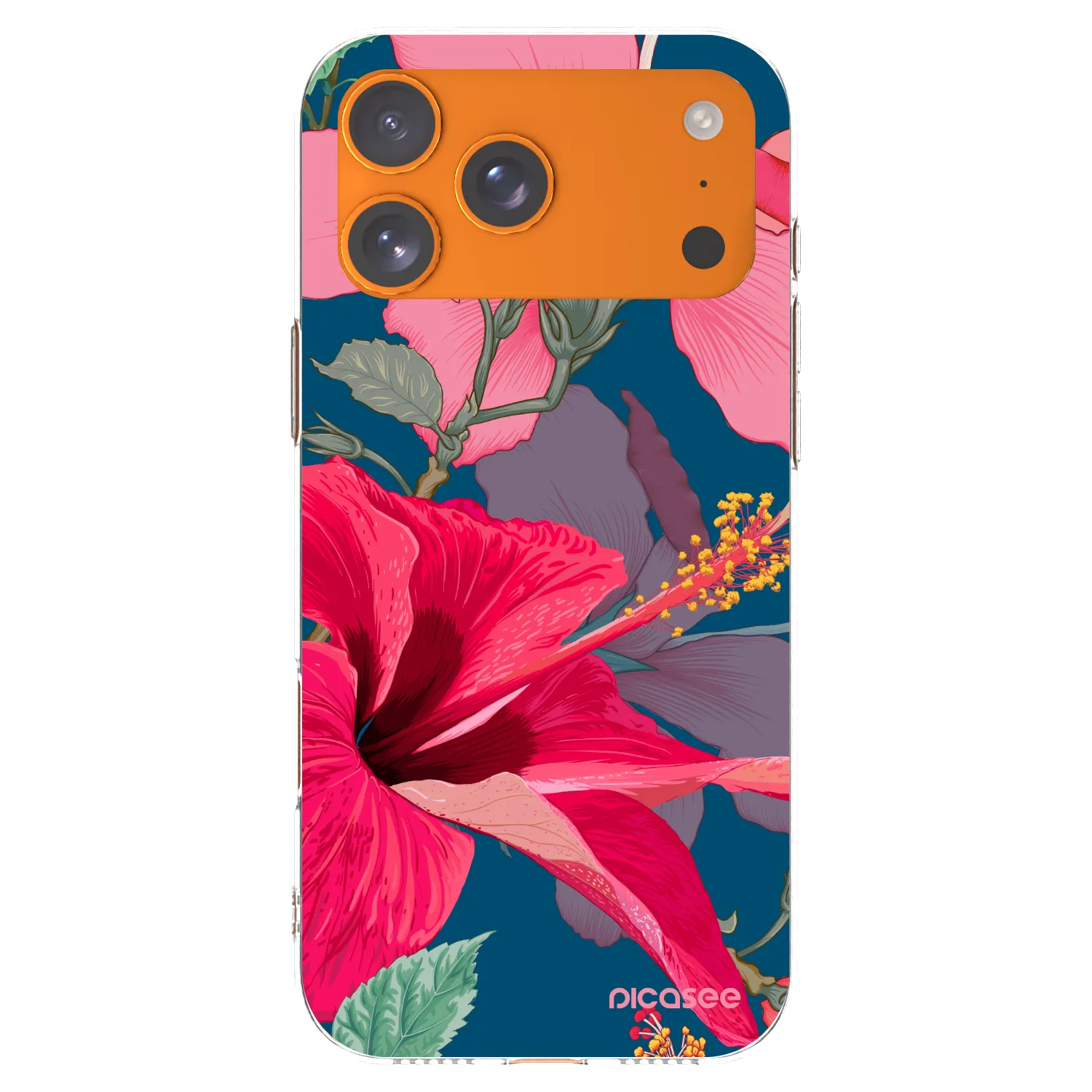 Picasee Apple iPhone 17 Pro Max Hülle - Transparentes Silikon - Hibiscus