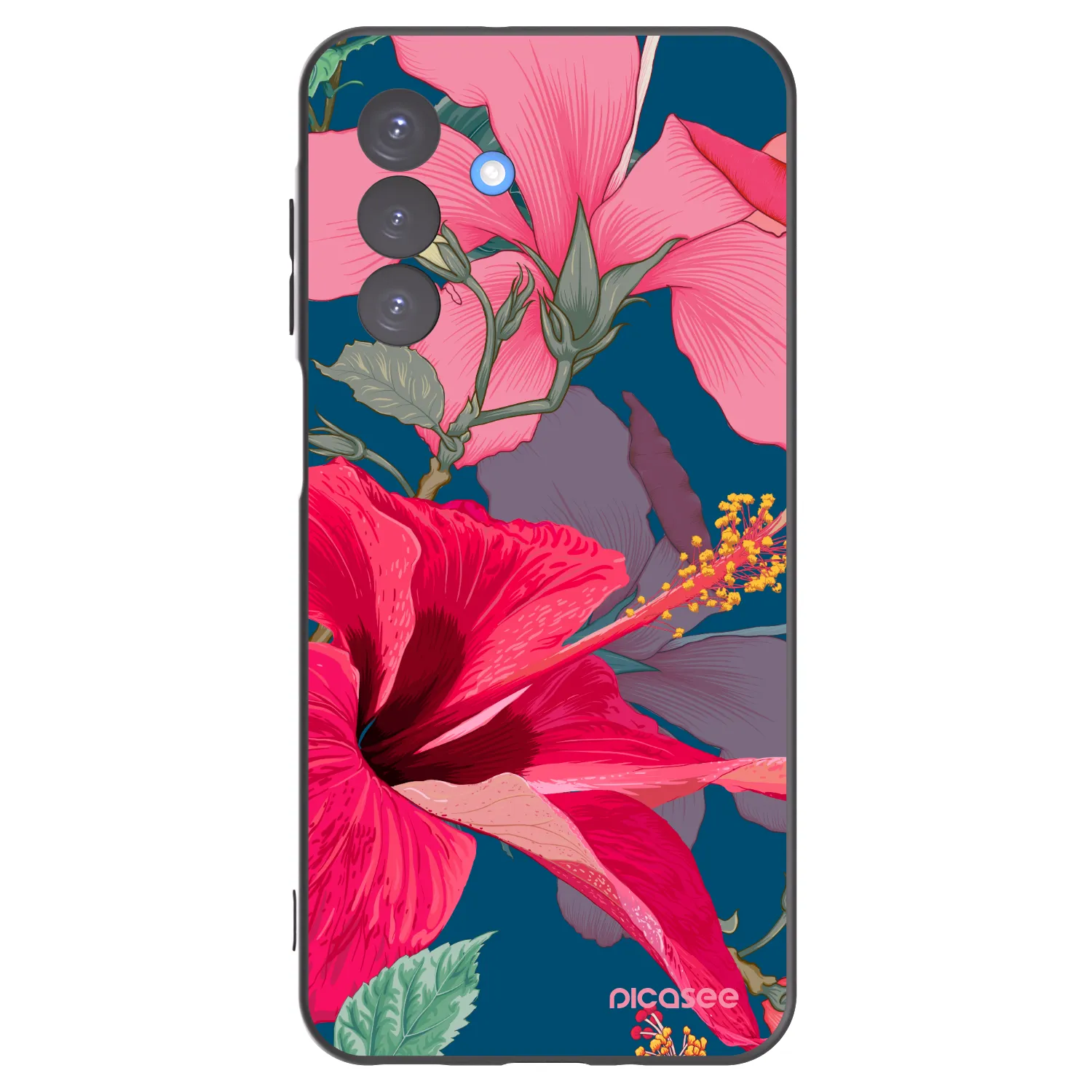 Picasee Samsung Galaxy A17 5G Hülle - Schwarzes Silikon - Hibiscus