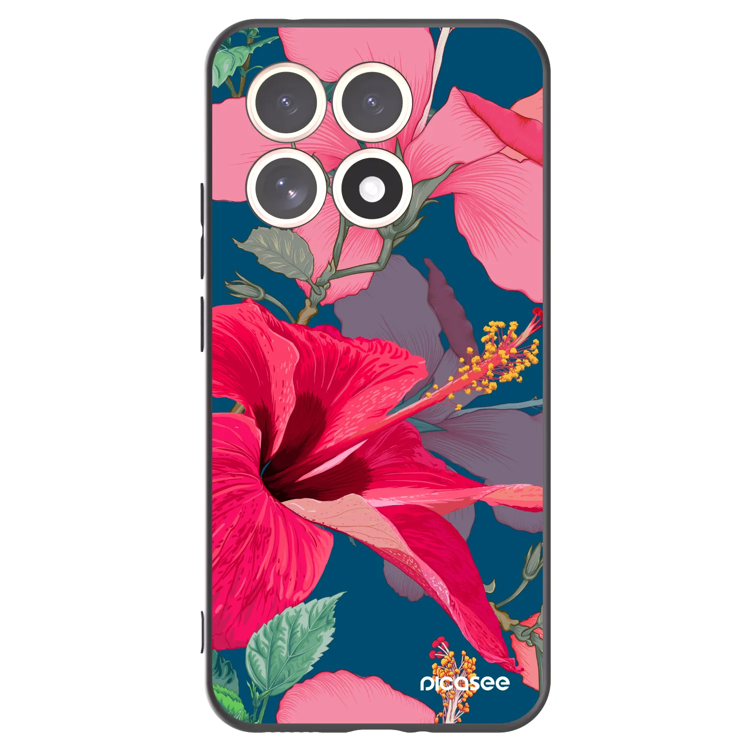 Picasee Xiaomi 15T Hülle - Schwarzes Silikon - Hibiscus