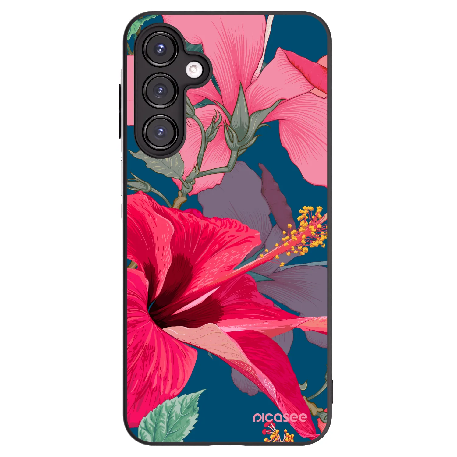 Picasee Samsung Galaxy A16 4G Hülle - Schwarzes Silikon - Hibiscus