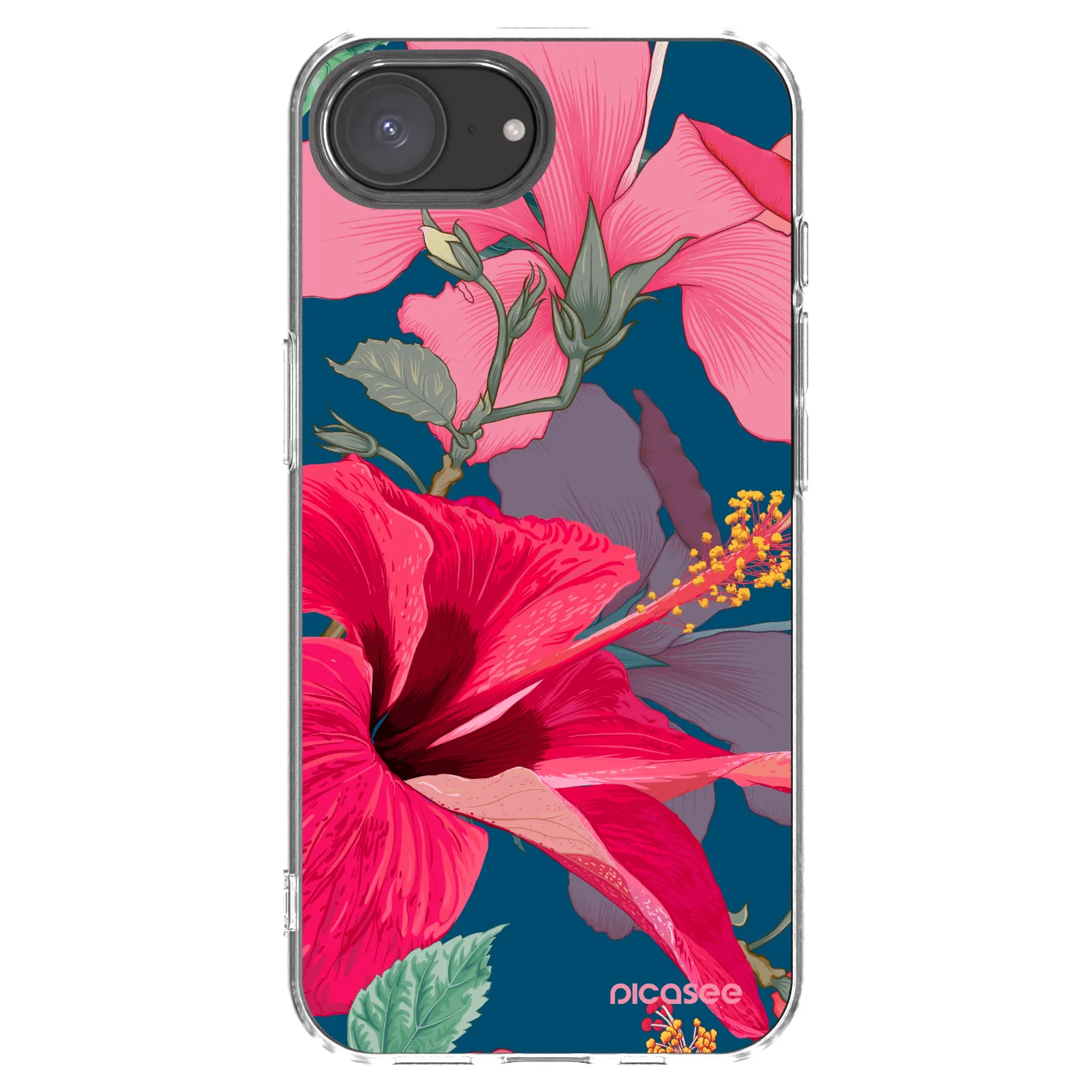 Picasee Apple iPhone 17e Hülle - Transparentes Silikon - Hibiscus