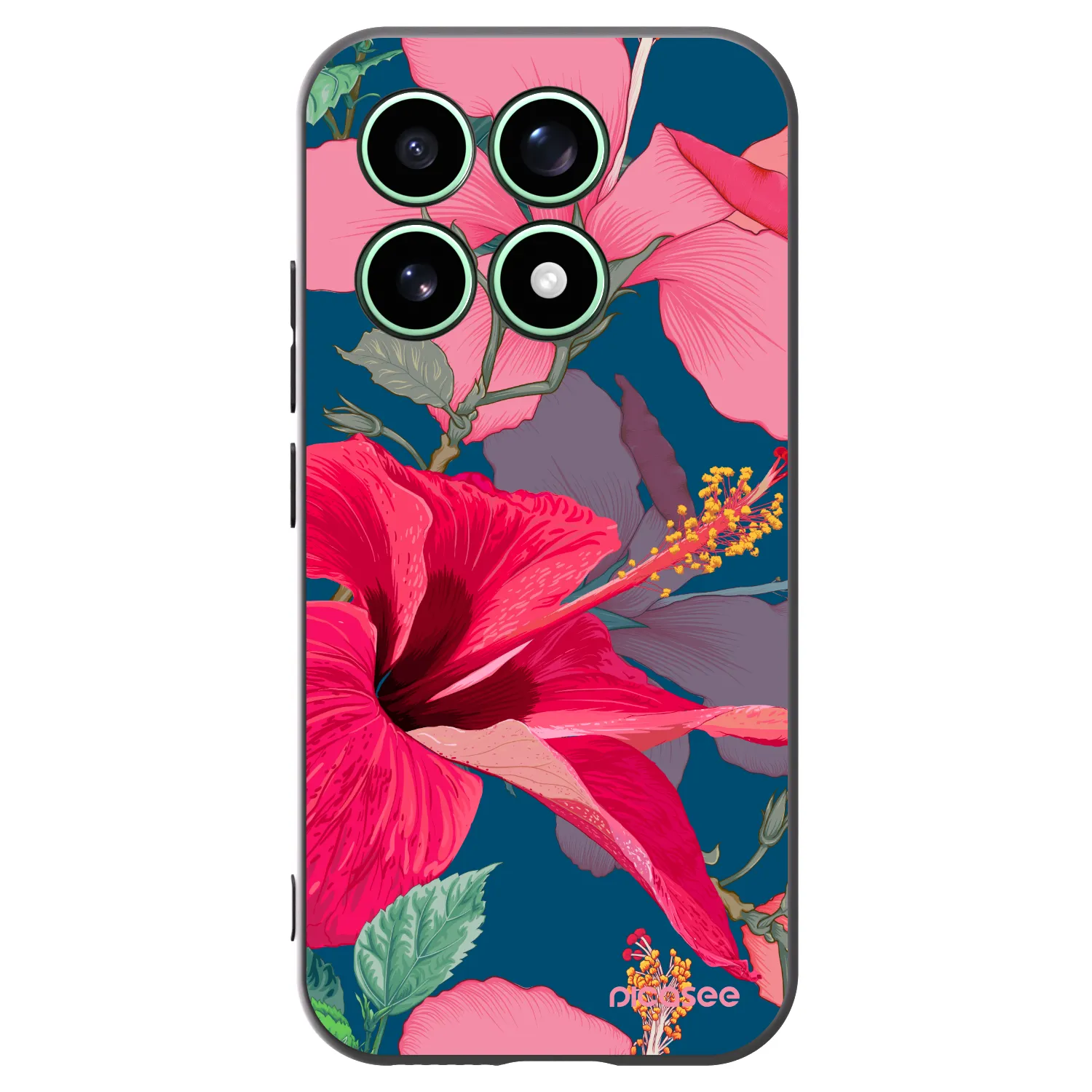 Picasee Xiaomi 17 Hülle - Schwarzes Silikon - Hibiscus