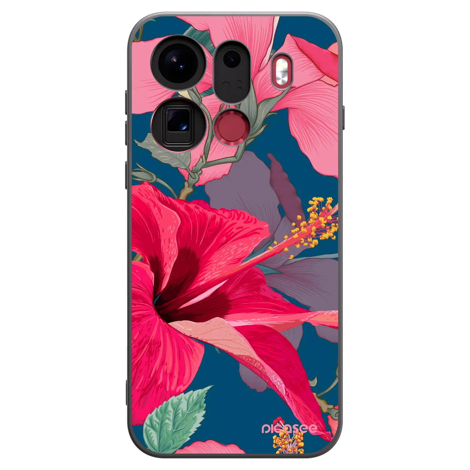 Picasee OPPO Find X9 Pro Hülle - Schwarzes Silikon - Hibiscus