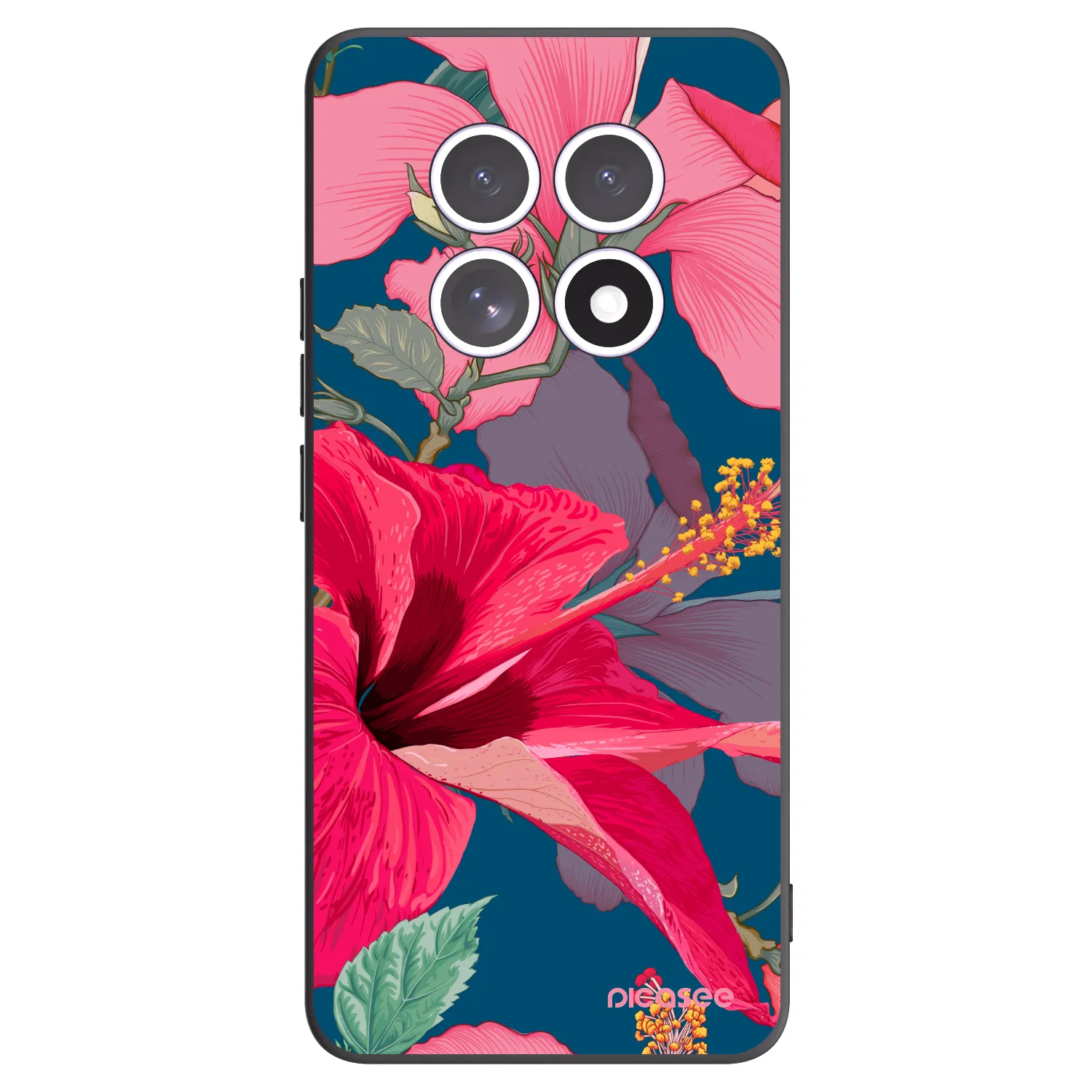 Picasee Xiaomi Redmi Note 15 5G Hülle - Schwarzes Silikon - Hibiscus