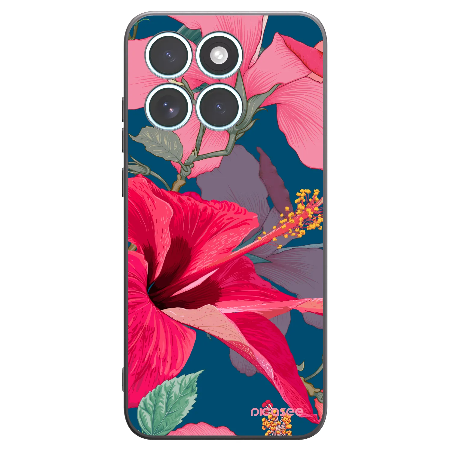 Picasee Motorola Edge 70 Fusion Hülle - Schwarzes Silikon - Hibiscus