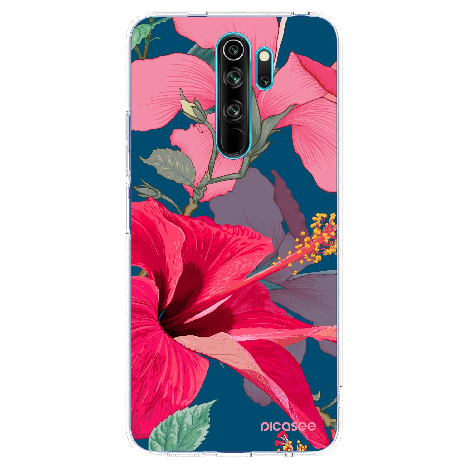 Picasee Xiaomi Redmi Note 8 Pro Hülle - Transparentes Silikon - Hibiscus