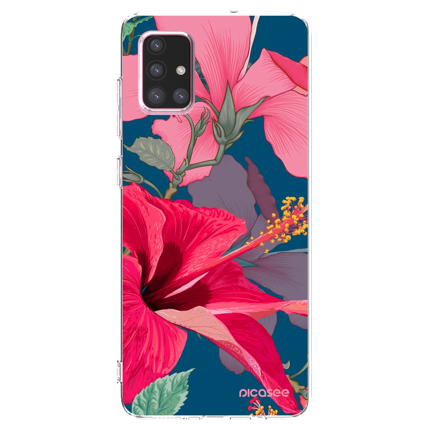 Picasee Samsung Galaxy A71 A715F Hülle - Transparentes Silikon - Hibiscus