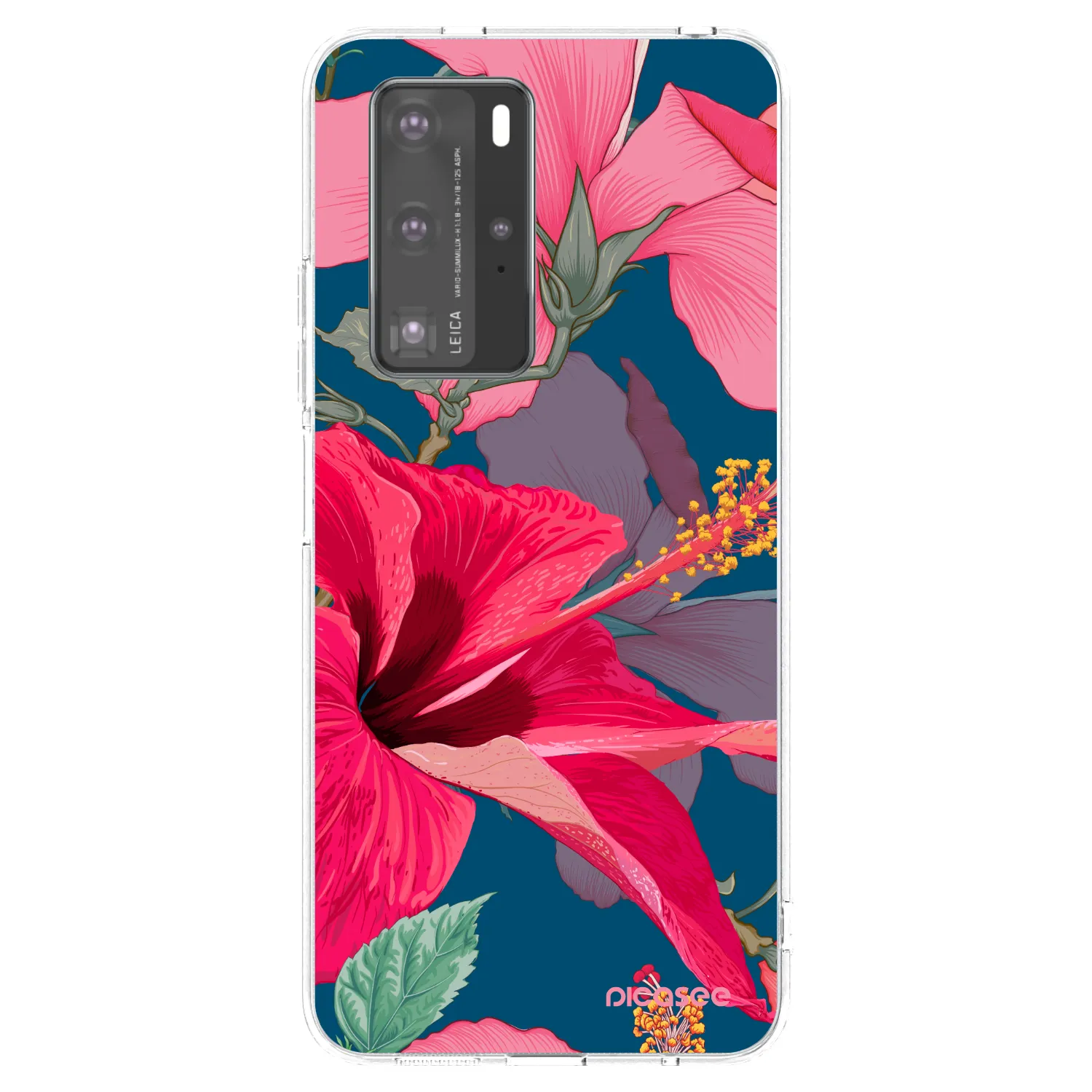 Picasee Huawei P40 Pro Hülle - Transparentes Silikon - Hibiscus