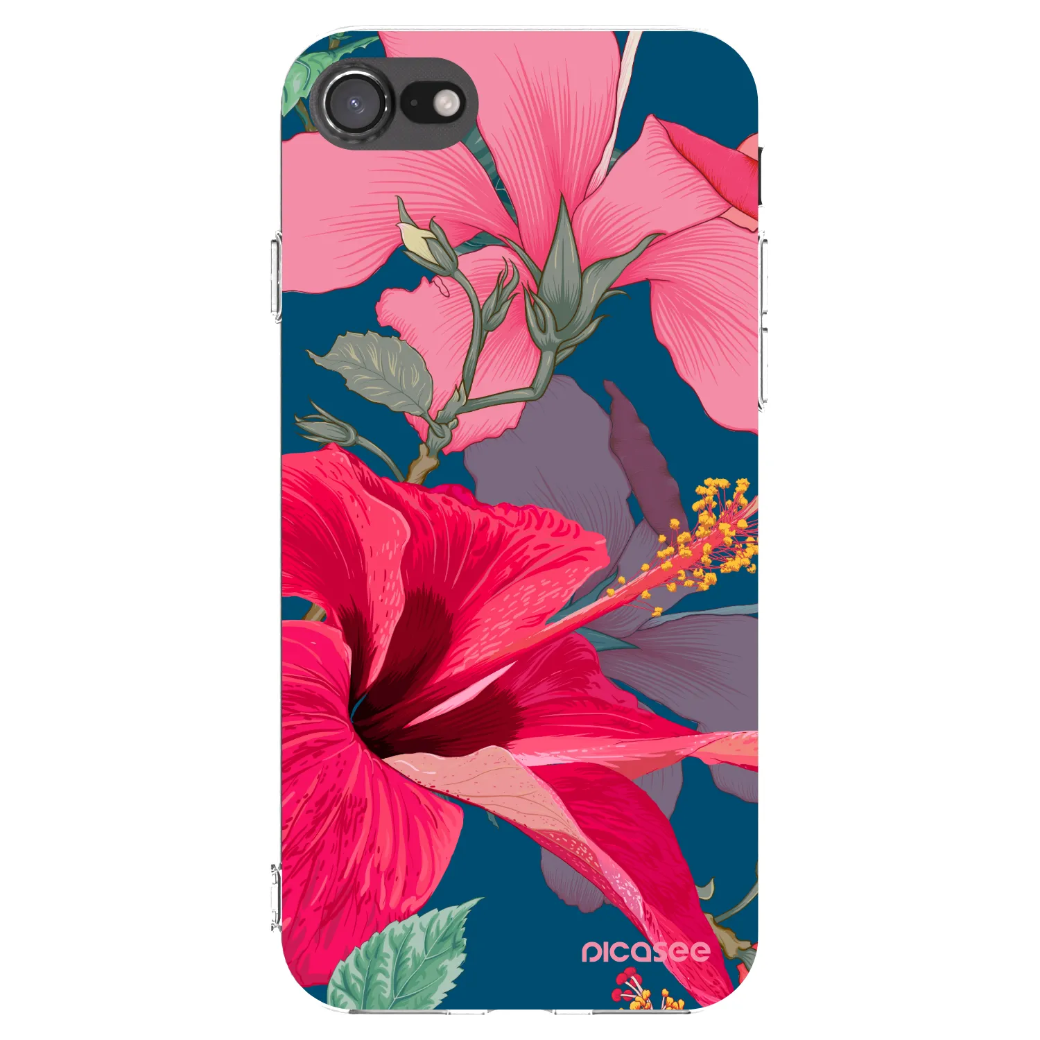 Picasee Apple iPhone SE 2020 Hülle - Transparentes Silikon - Hibiscus