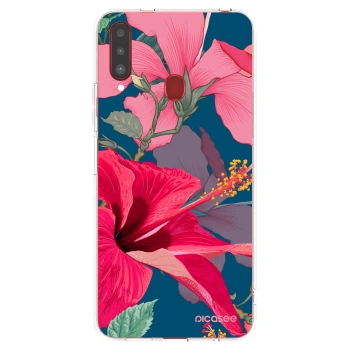 Picasee Samsung Galaxy A20s Hülle - Transparentes Silikon - Hibiscus