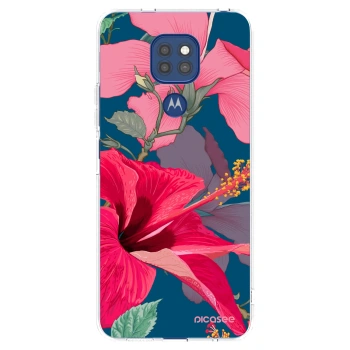 Picasee Motorola Moto G9 Play Hülle - Transparentes Silikon - Hibiscus