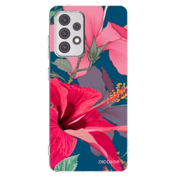 Picasee Samsung Galaxy A52 5G A525F Hülle - Transparentes Silikon - Hibiscus
