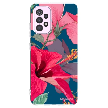 Picasee Samsung Galaxy A32 5G A326B Hülle - Transparentes Silikon - Hibiscus
