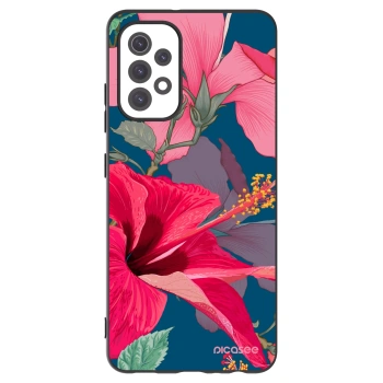 Picasee Samsung Galaxy A32 5G A326B Hülle - Schwarzes Silikon - Hibiscus