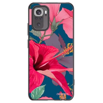 Picasee Xiaomi Redmi Note 10S Hülle - Schwarzes Silikon - Hibiscus