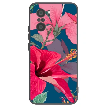 Picasee Xiaomi Poco F3 Hülle - Schwarzes Silikon - Hibiscus