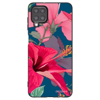 Picasee Samsung Galaxy M12 M127F Hülle - Schwarzes Silikon - Hibiscus