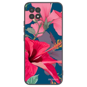 Picasee Realme 8i Hülle - Schwarzes Silikon - Hibiscus