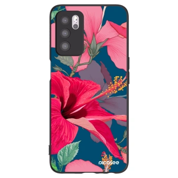 Picasee OPPO A16s Hülle - Schwarzes Silikon - Hibiscus